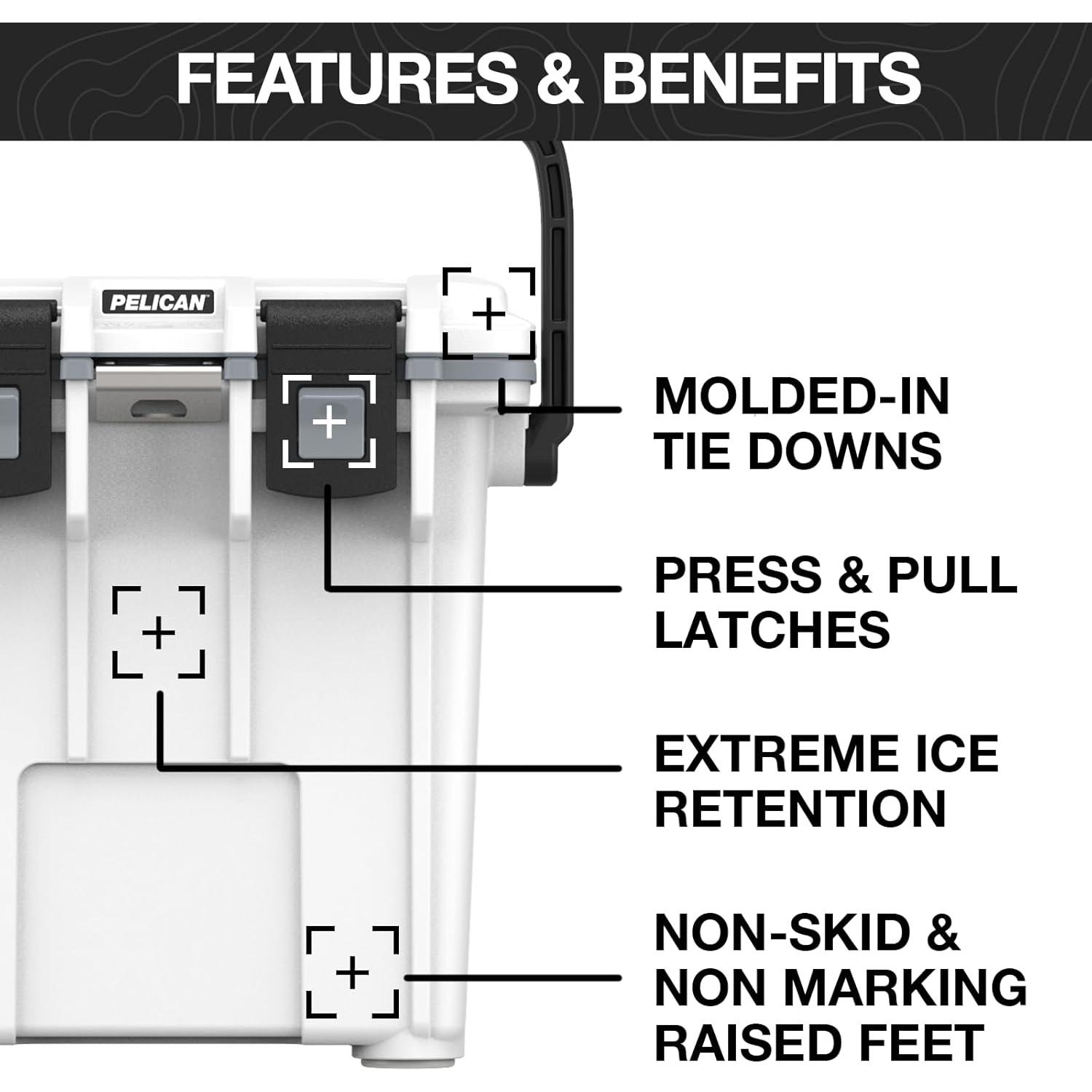 Cooler Pelican Elite 20 Cuartos Blanco/Gris 19 Litros