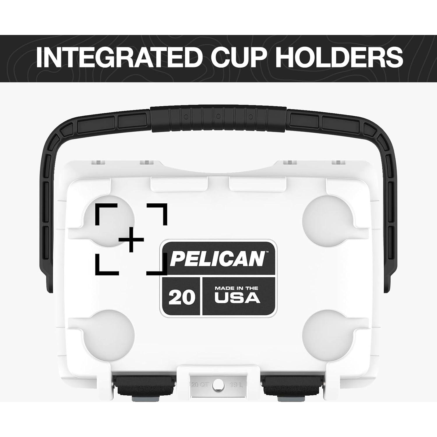 Cooler Pelican Elite 20 Cuartos Blanco/Gris 19 Litros