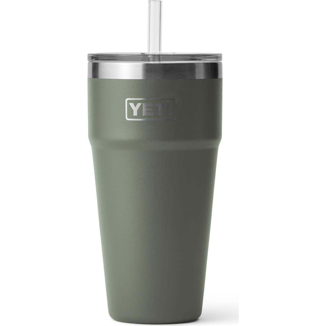 Taza Aislada al Vacío YETI 26 oz Verde Campamento con Pajilla