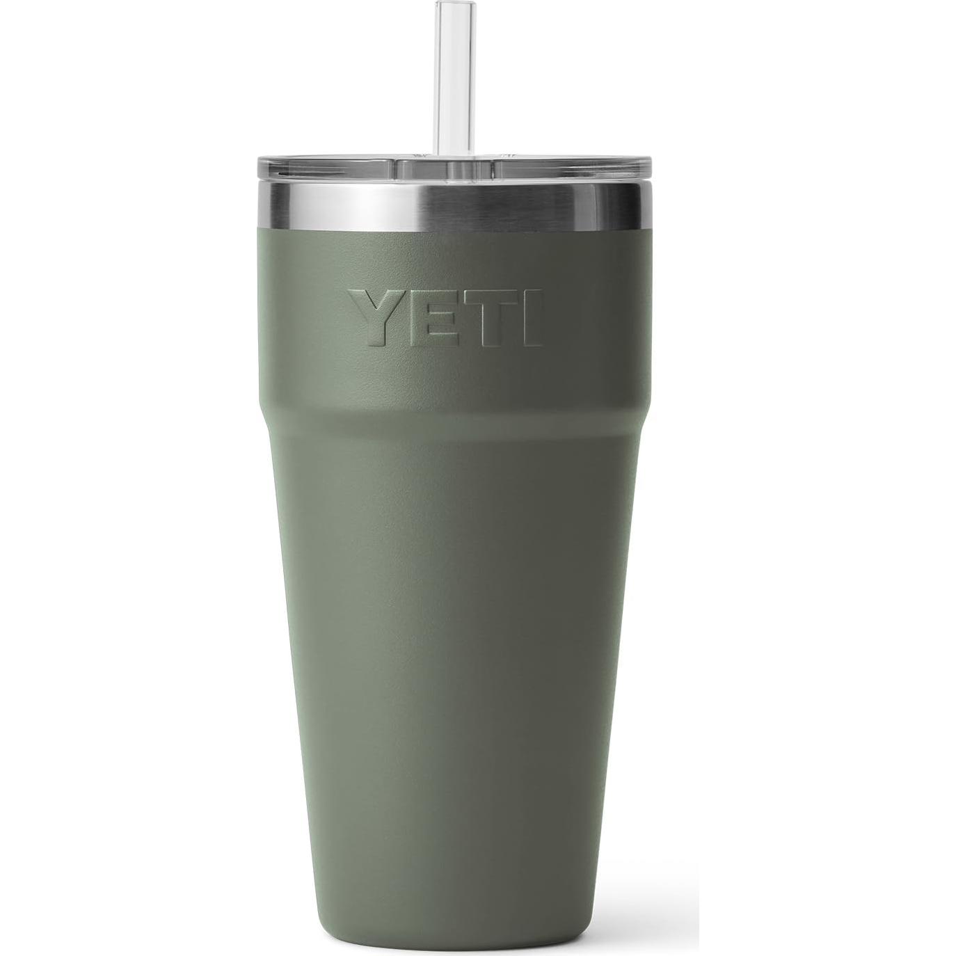 Taza Aislada al Vacío YETI 26 oz Verde Campamento con Pajilla