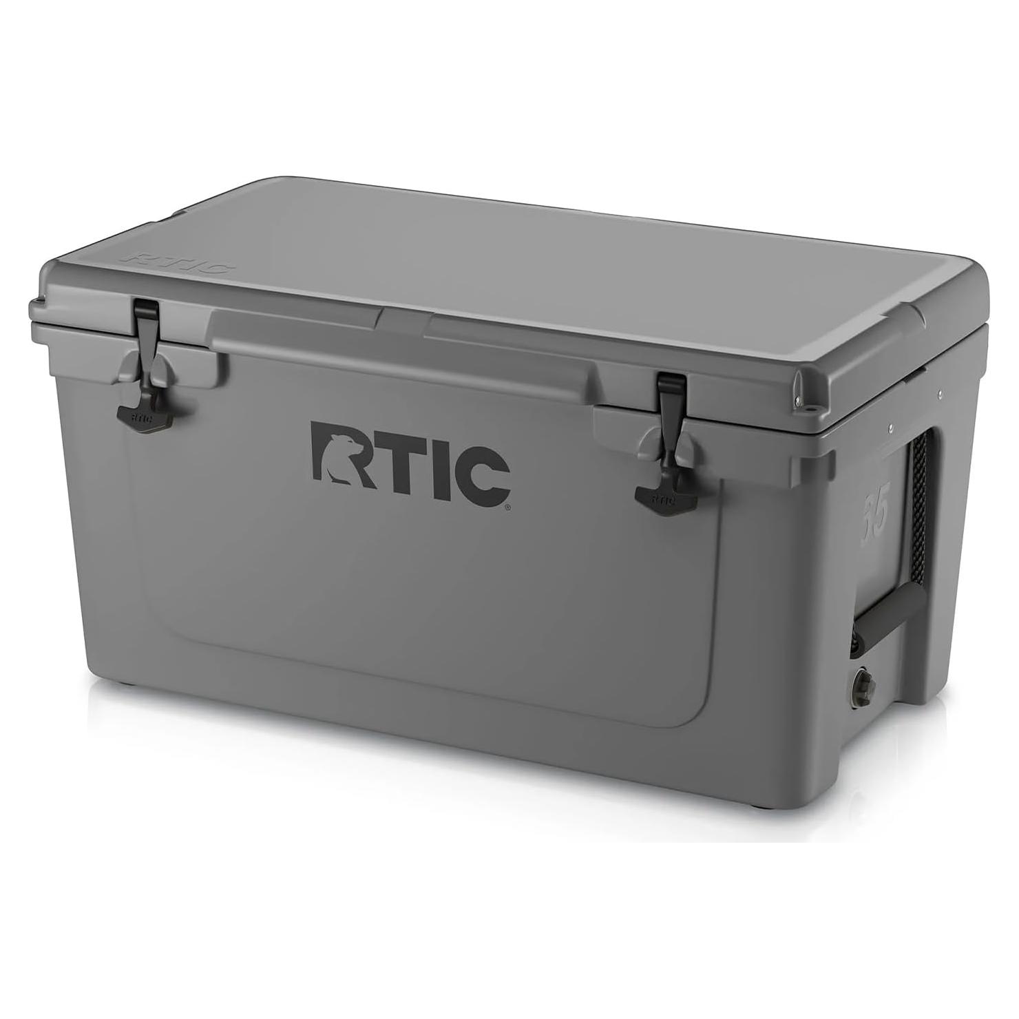 Nevera Aislada Portátil RTIC 65 QT Gris Oscuro para Camping