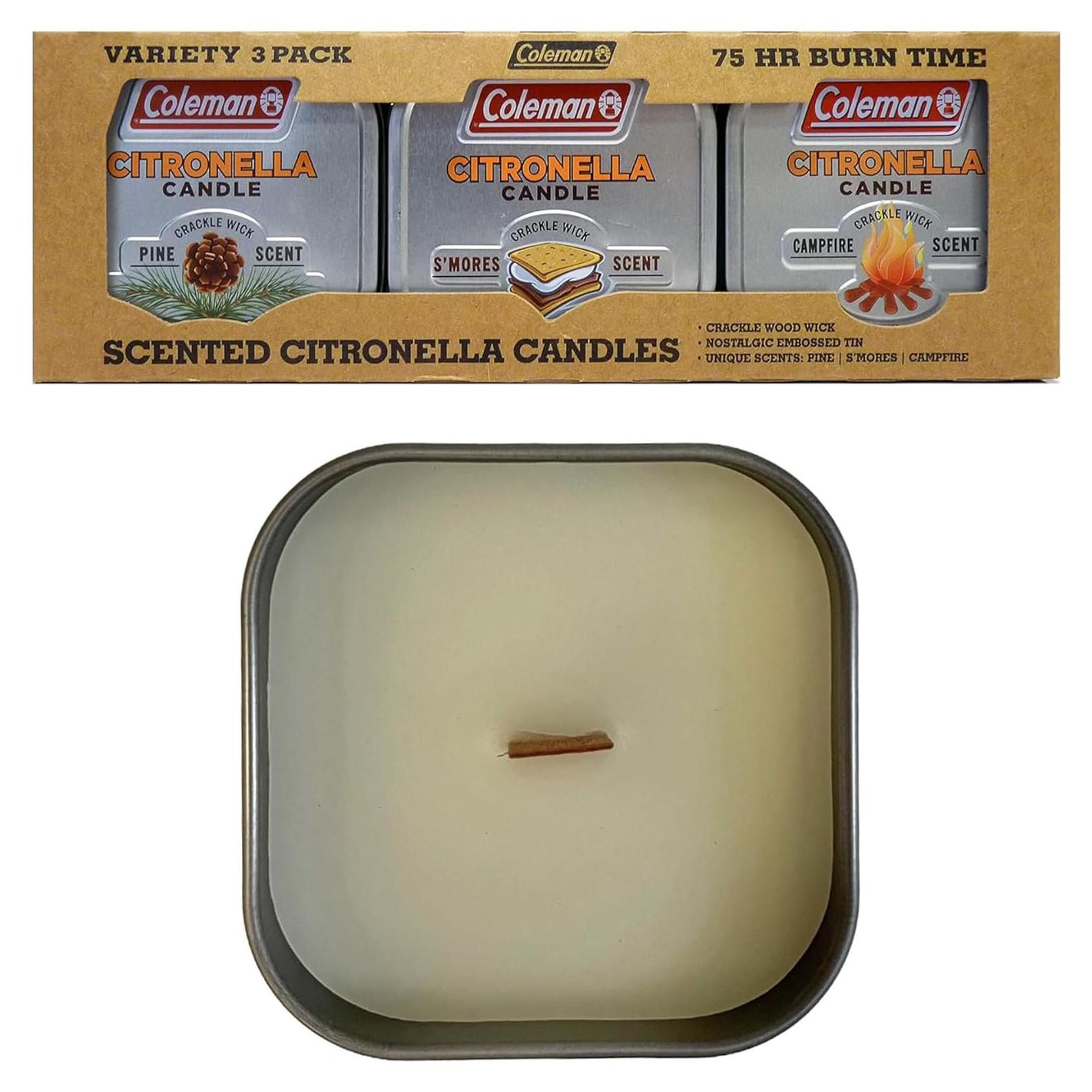 Set de 3 Velas de Citronela Aromatizadas Coleman 170g