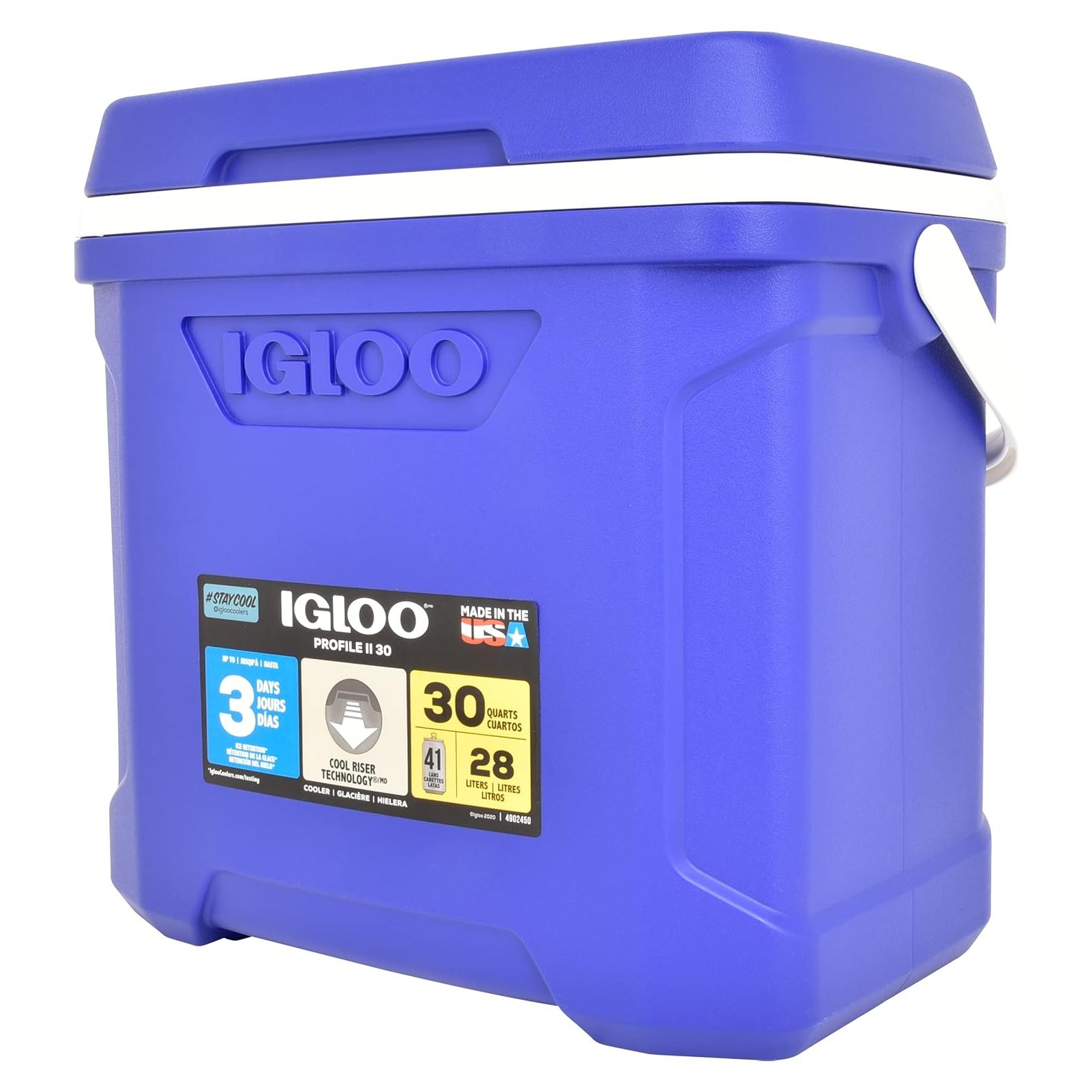 Enfriador Igloo Profile II 30 Qt Azul - 28 Litros Aislado