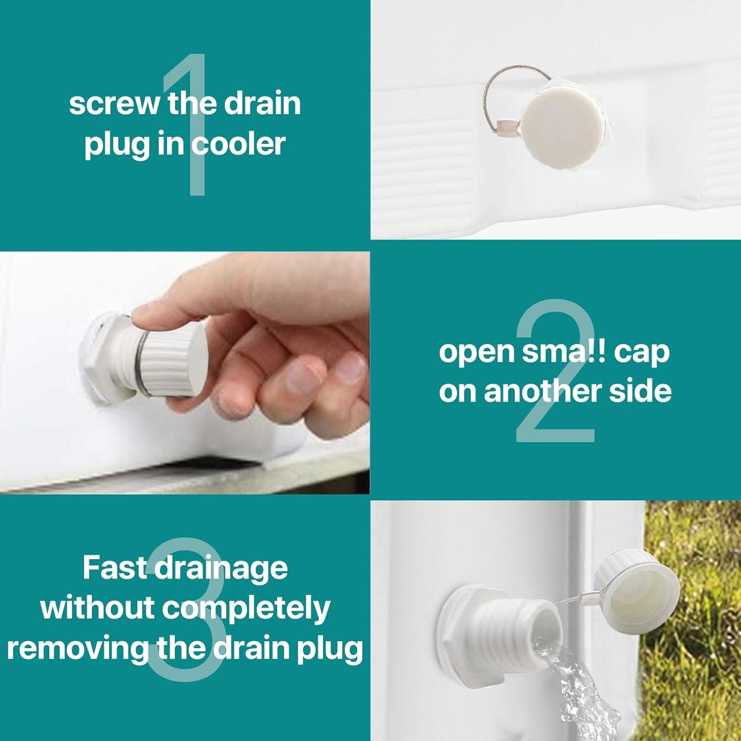 Tapón de Drenaje HQAPR Rosado Acero Inoxidable para Enfriadores 50-165 Qt