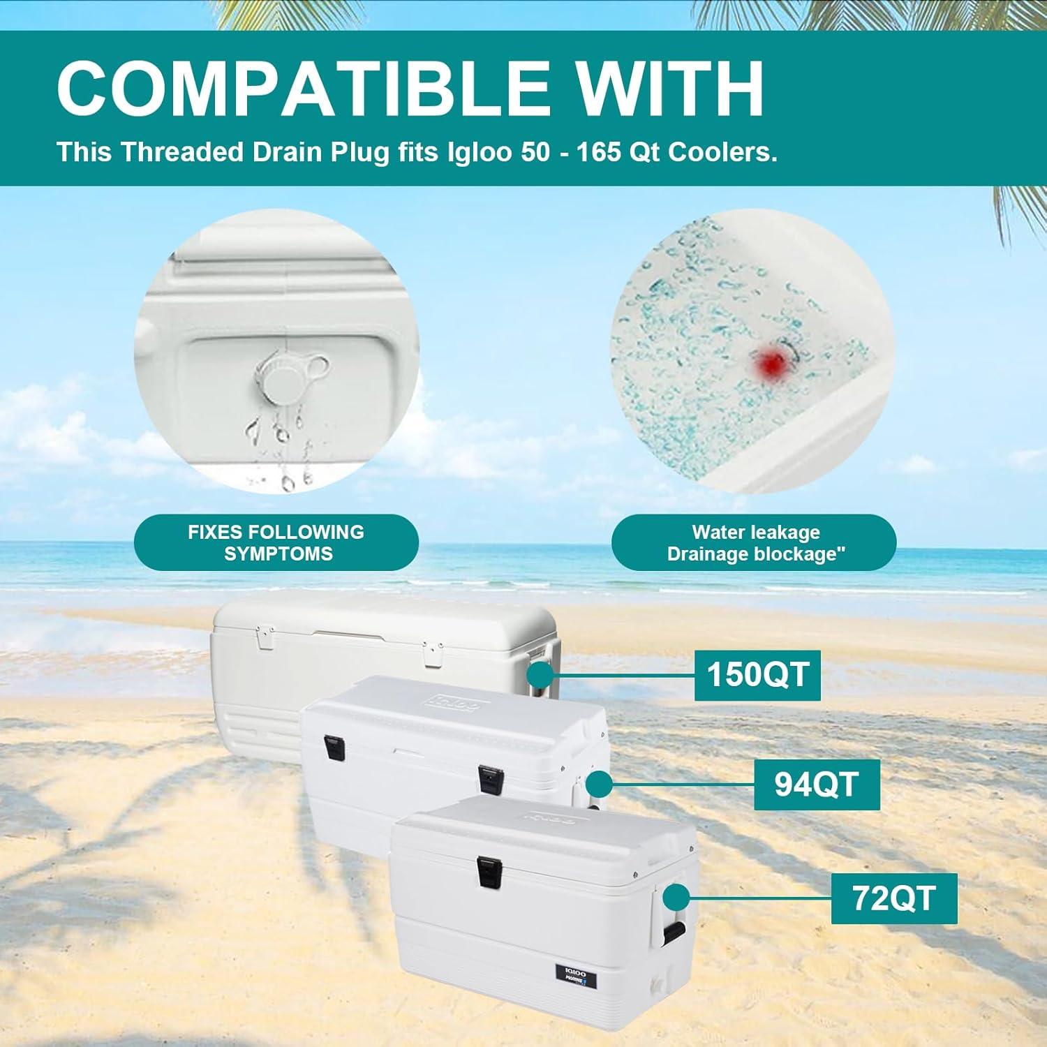 Tapón de Drenaje HQAPR Rosado Acero Inoxidable para Enfriadores 50-165 Qt