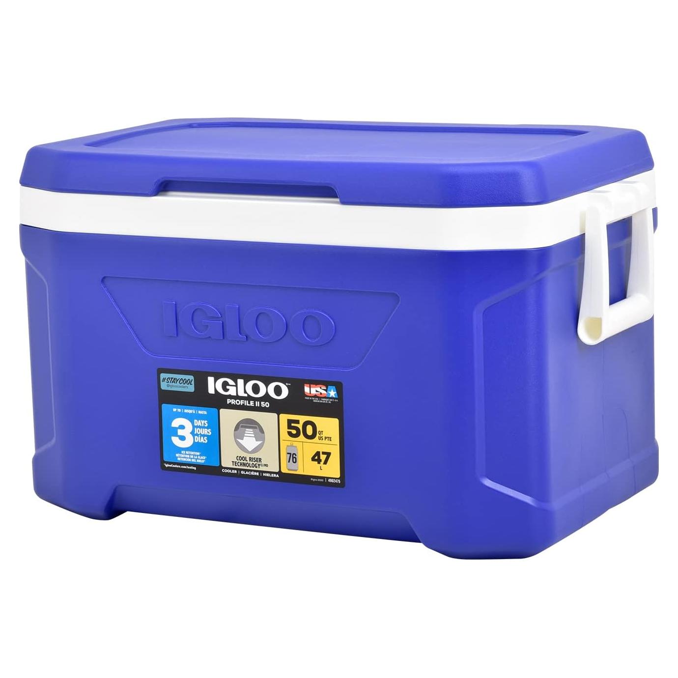 Hielera Igloo Perfil II 50 Qt Azul - Aislada y Ecológica