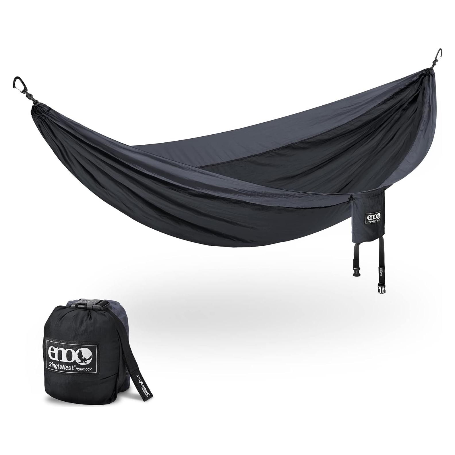 Hamaca ENO SingleNest - Ligera 1 Persona 400 lb - Negro Carbón