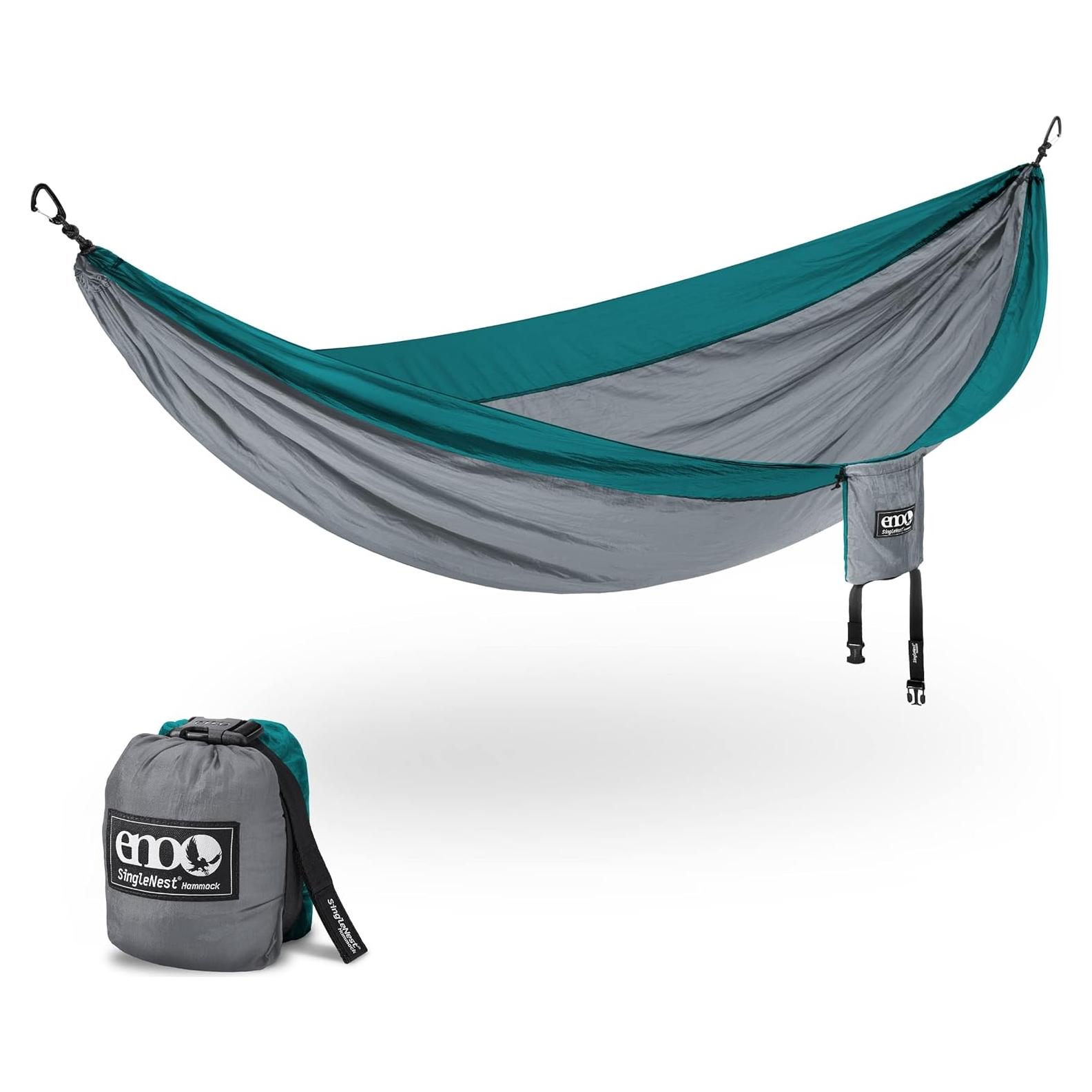 Hamaca ENO SingleNest - Ligera para 1 Persona - Gris/Verde Agua
