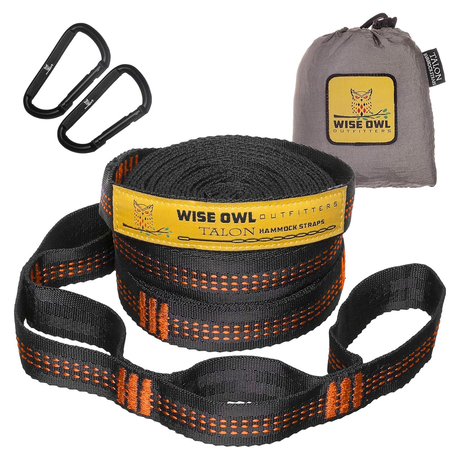 Cuerdas para Hamacas Wise Owl Outfitters 3m Naranjas - Kit Completo