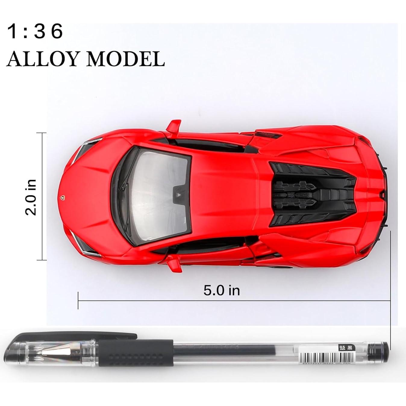 Coche de Juguete Lamborghini Revuelto Escala 1/36 Rojo