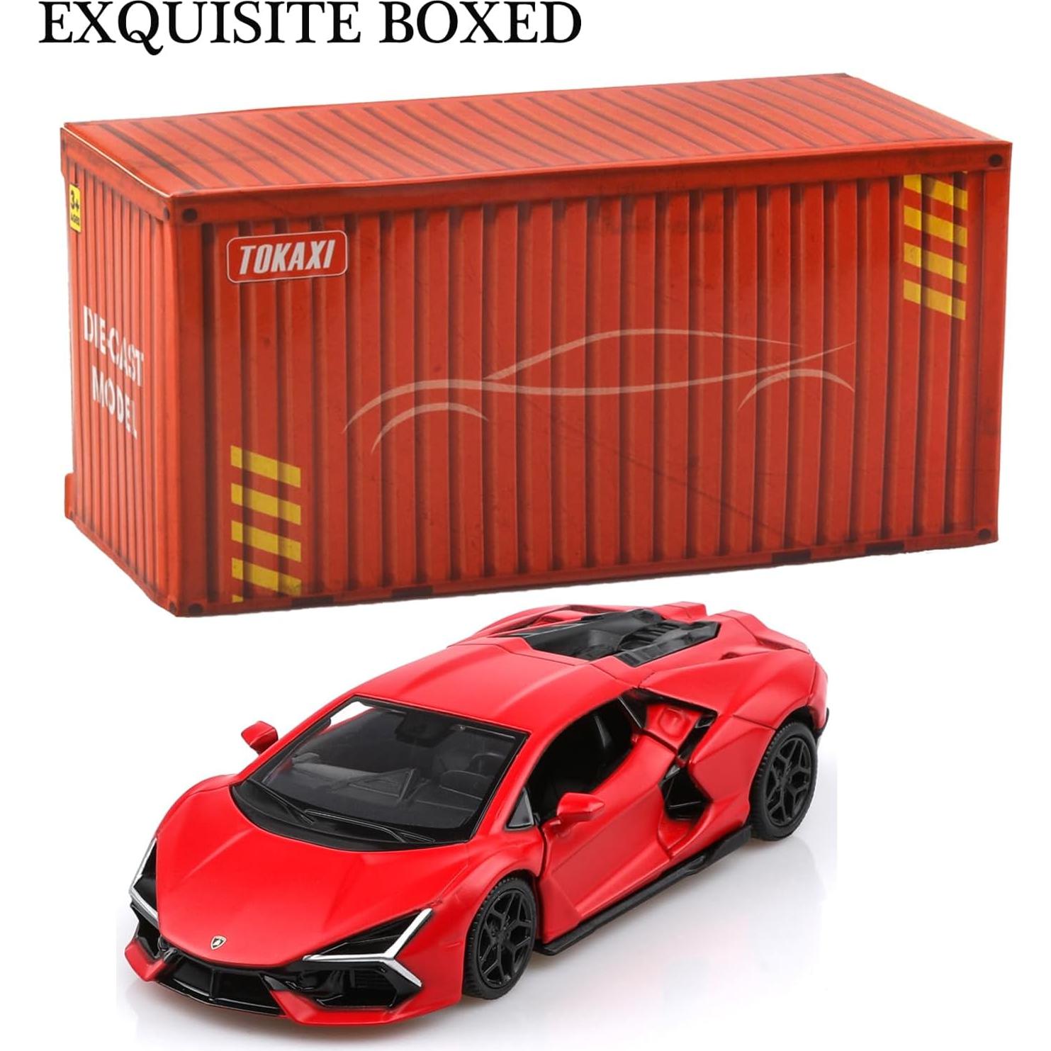 Coche de Juguete Lamborghini Revuelto Escala 1/36 Rojo