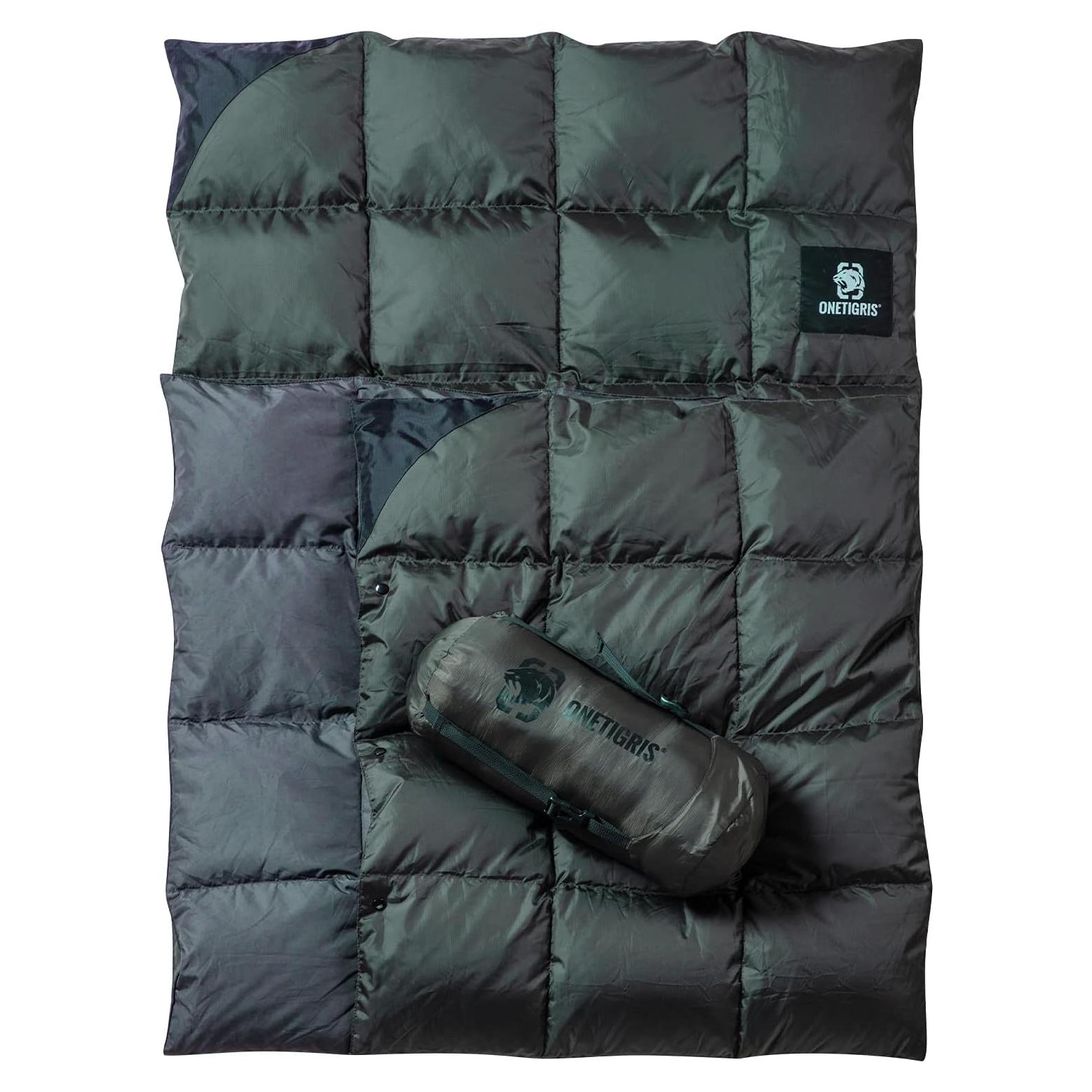 Manta de Camping OneTigris Plumas 1.95m x 1.34m Verde OD