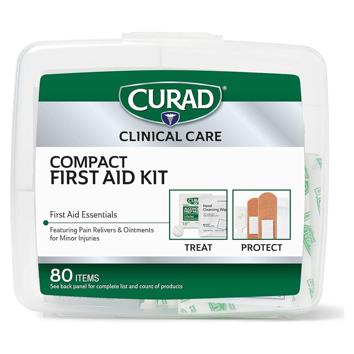 Kit de Primeros Auxilios Compacto CURAD 80 Unidades con Medicamentos