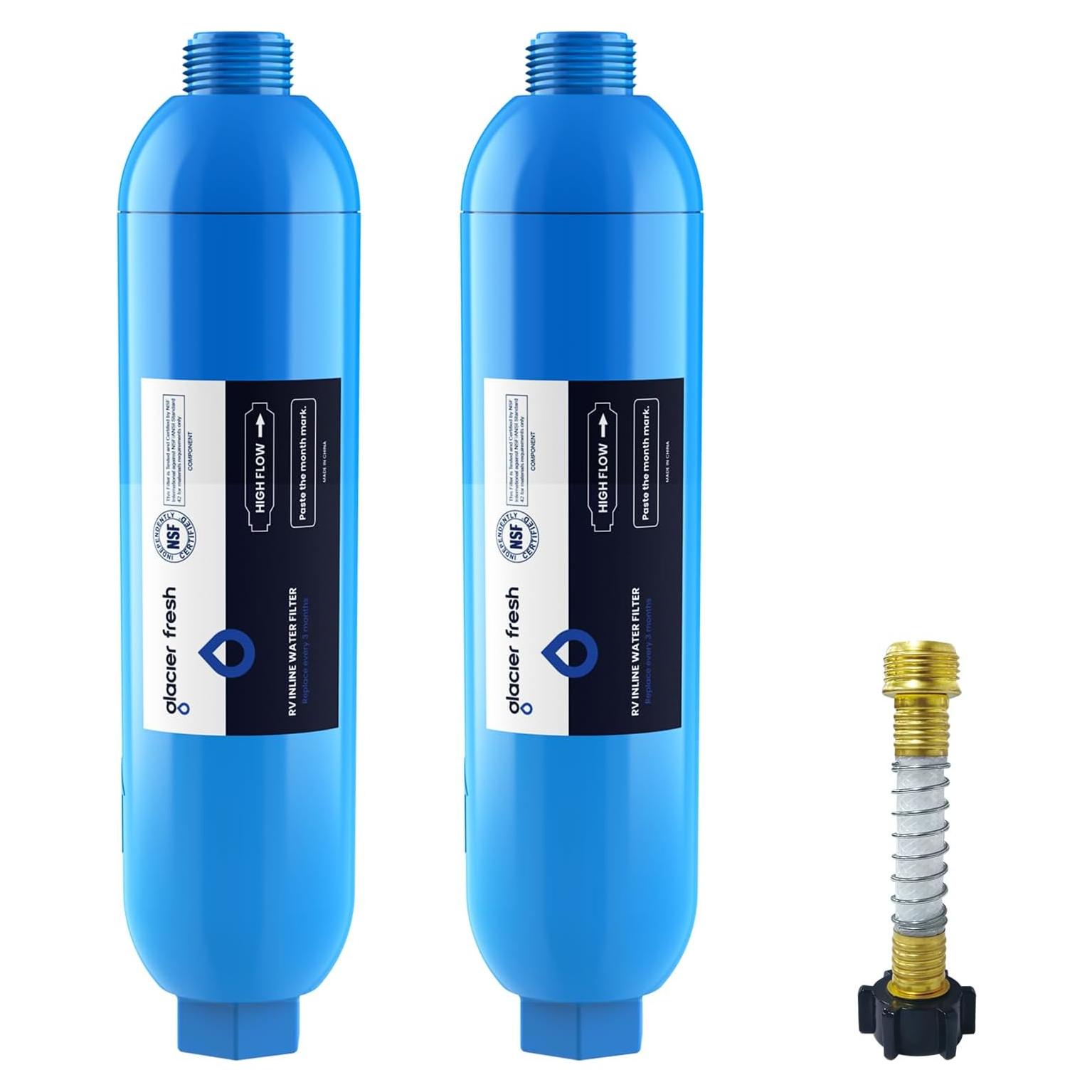 Filtro de Agua GLACIER FRESH RV - Paquete de 2, Elimina Cloro y Olores