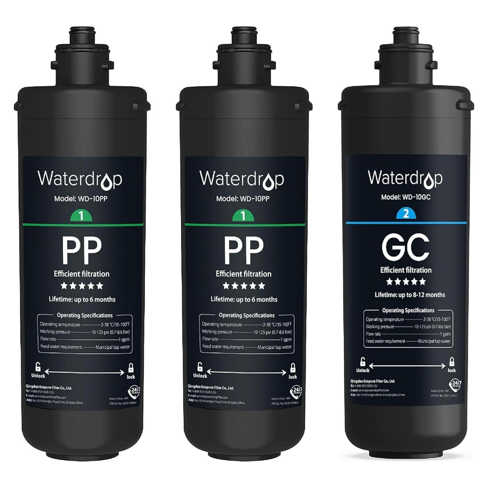 Filtro de agua Waterdrop WD-2PPGC 3 etapas 1.61 kg