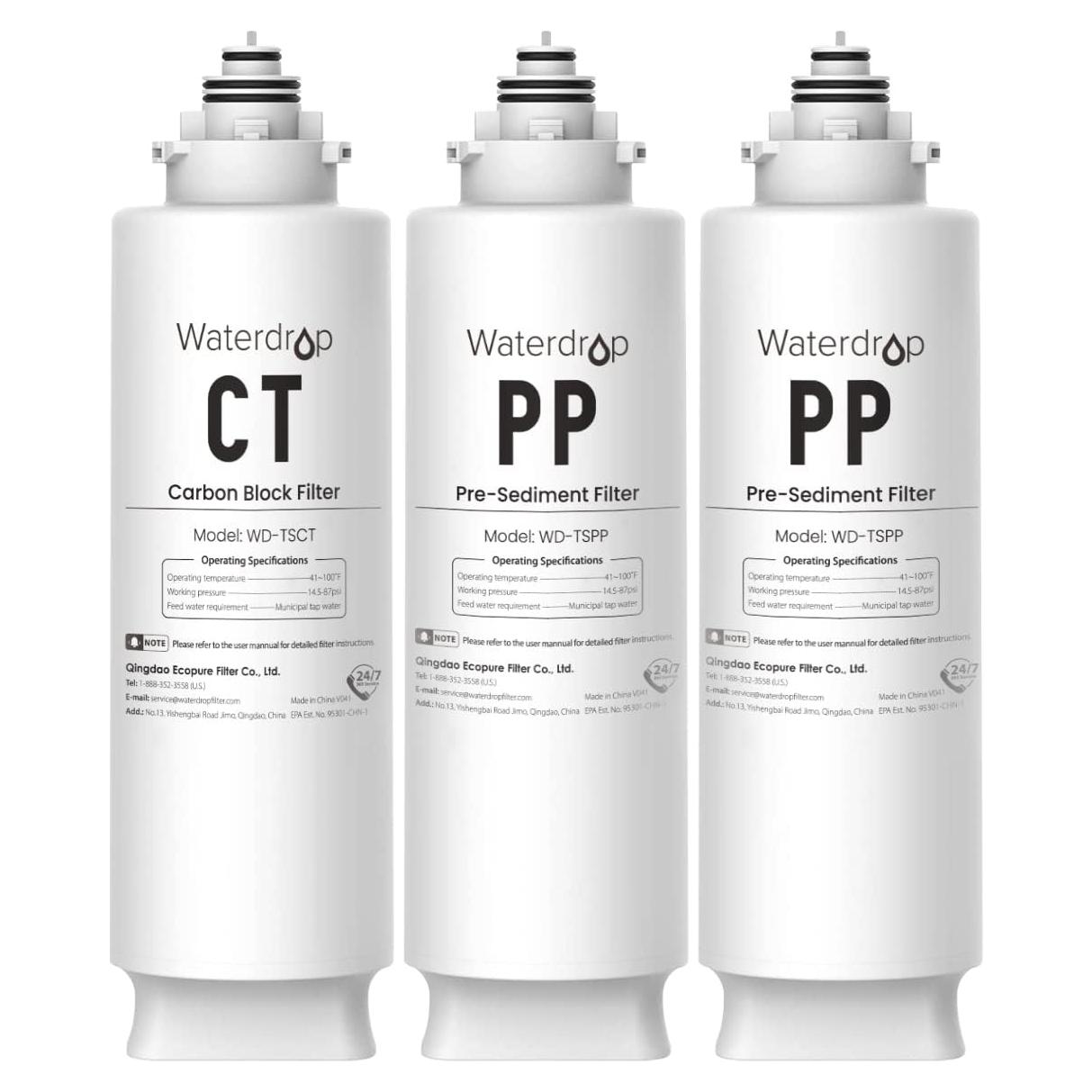 Filtro de Agua Waterdrop WD-TS2PPCT para Sistema Bajo Fregadero