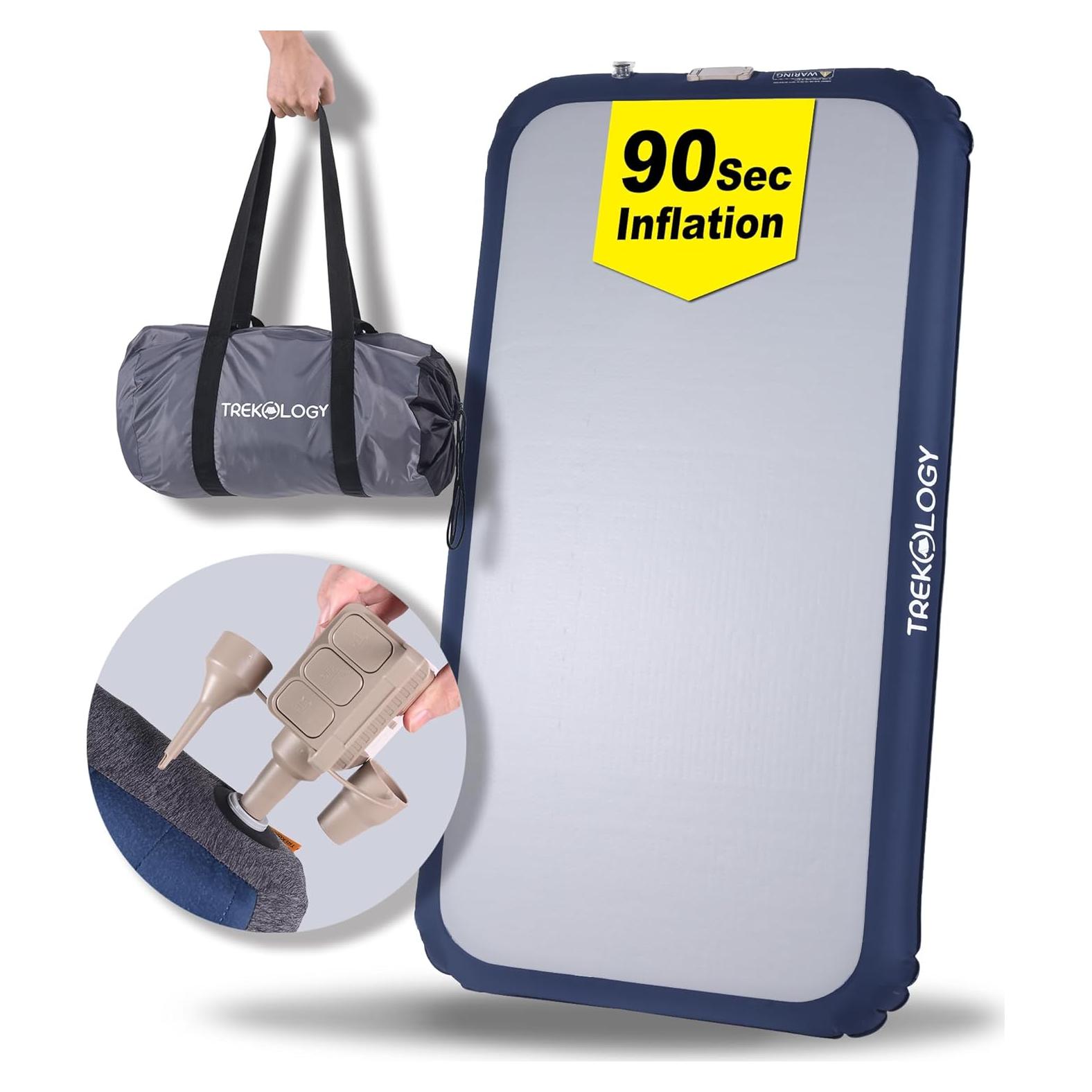 Colchón de Aire Twin TREKOLOGY con Bomba Integrada 20 cm