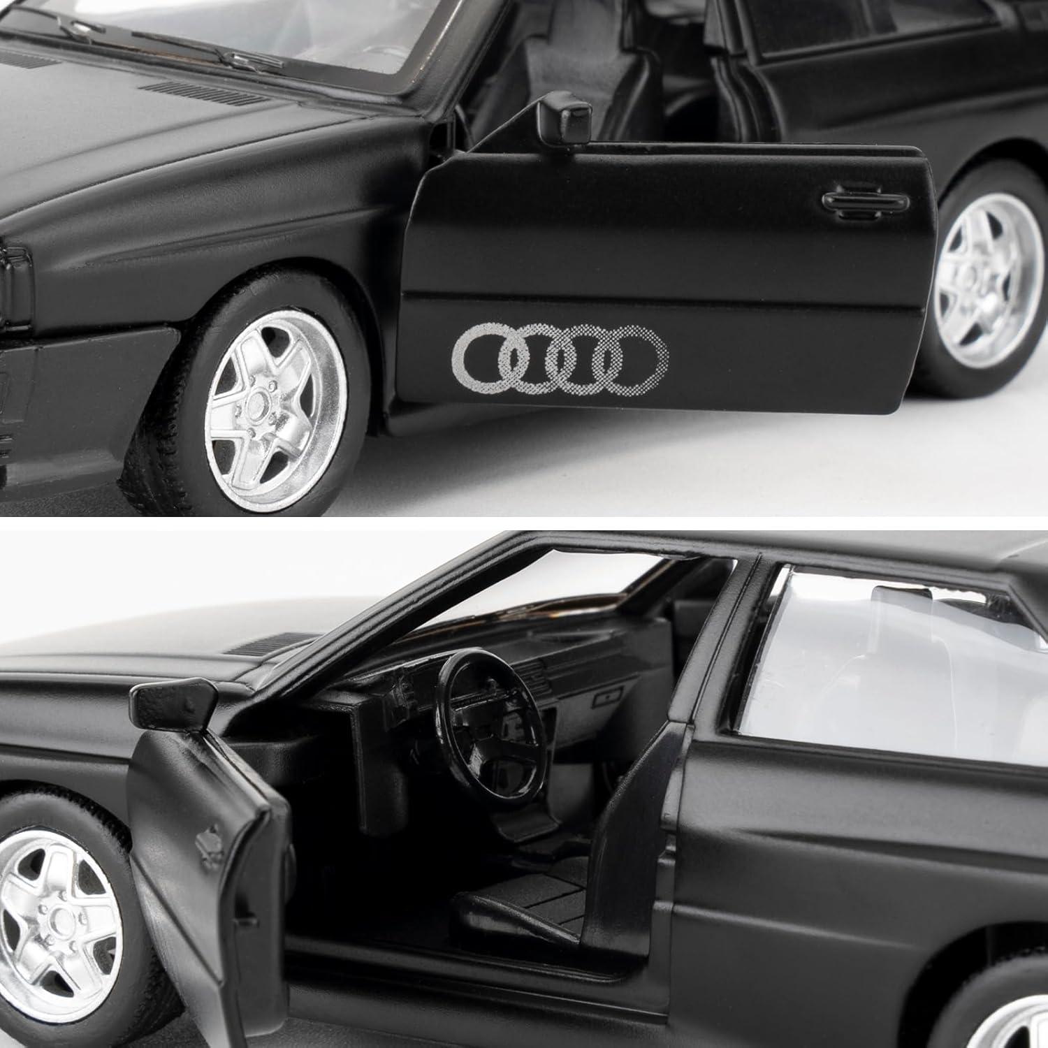 Audi Quattro 1980 1:36 Metal Retroceso Negro Juguete