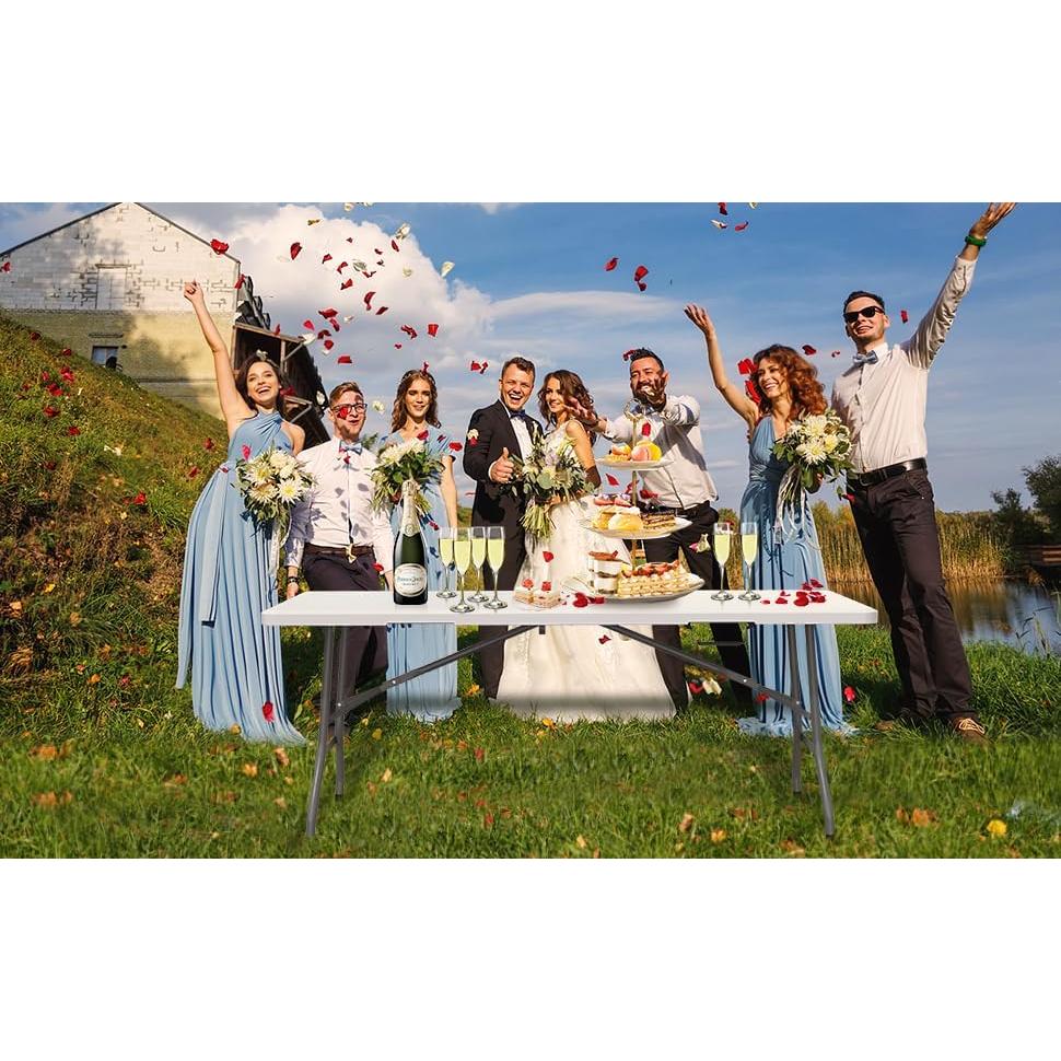 Mesa Plegable Blanca Genérico 1.83 m para Interior y Exterior