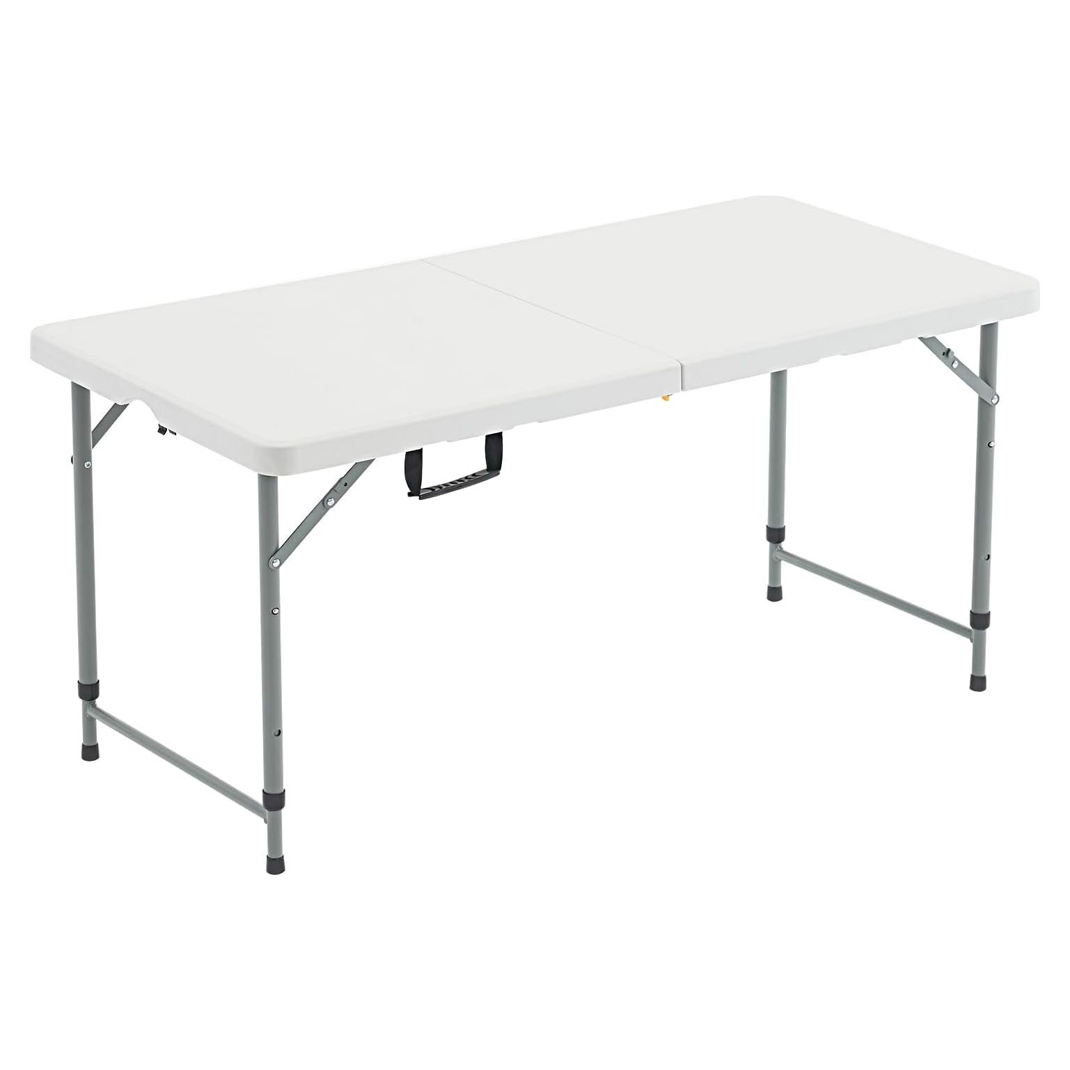Mesa Plegable Nazhura 1.22m Blanca, Resistente y Portátil