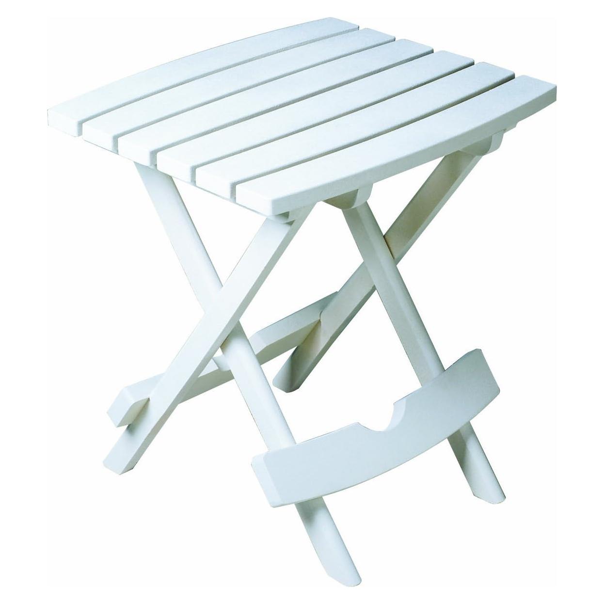 Mesa Lateral Plegable Plástica Adams Quik-Fold Blanca 50 cm