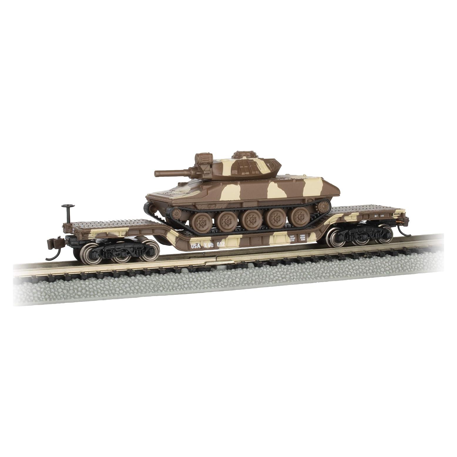 Carro Plano Deprimido Central Bachmann 52' Tanque Sheridan Camuflaje
