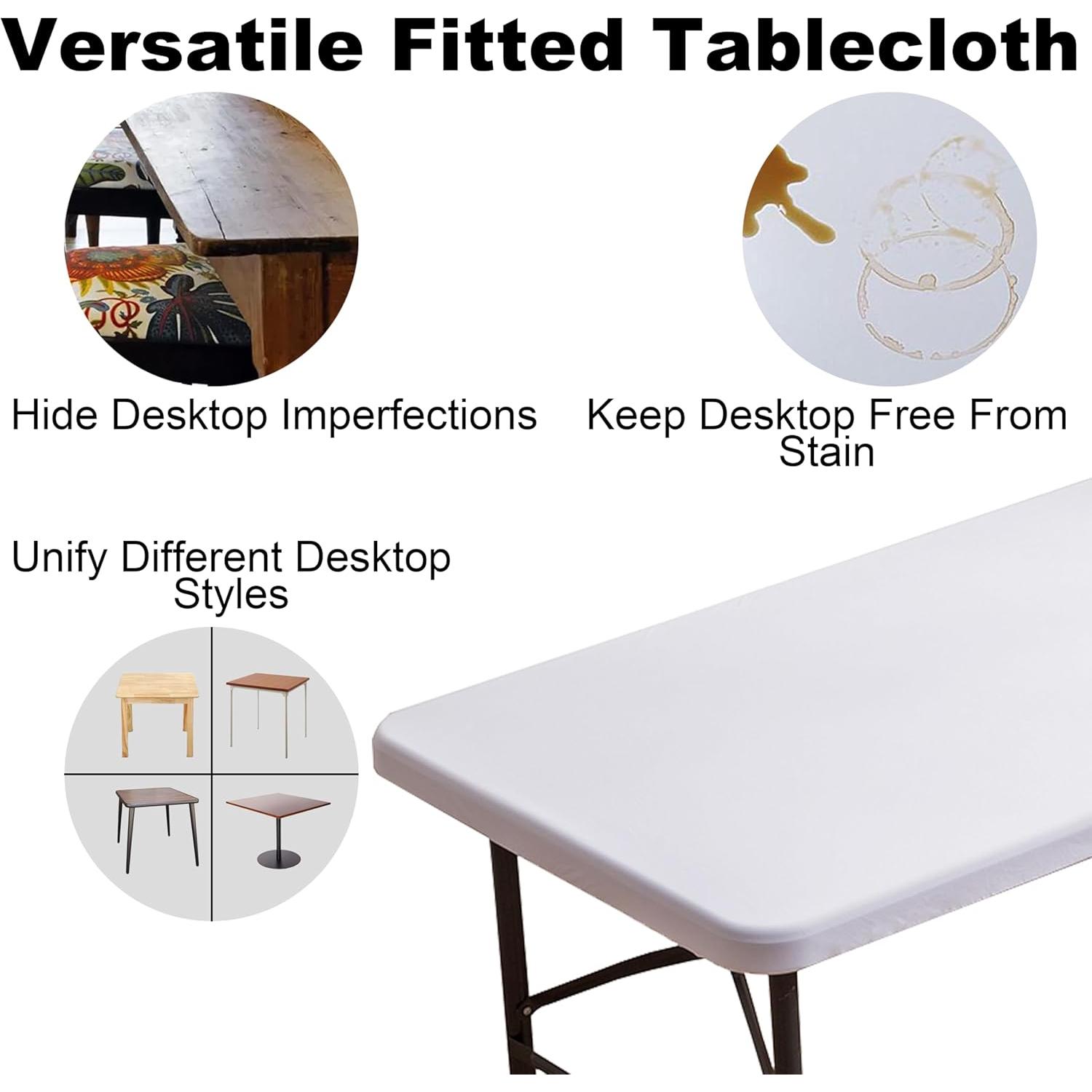 Mantel Ajustado Rectangular Viiamacki 76x152 cm Blanco Spandex