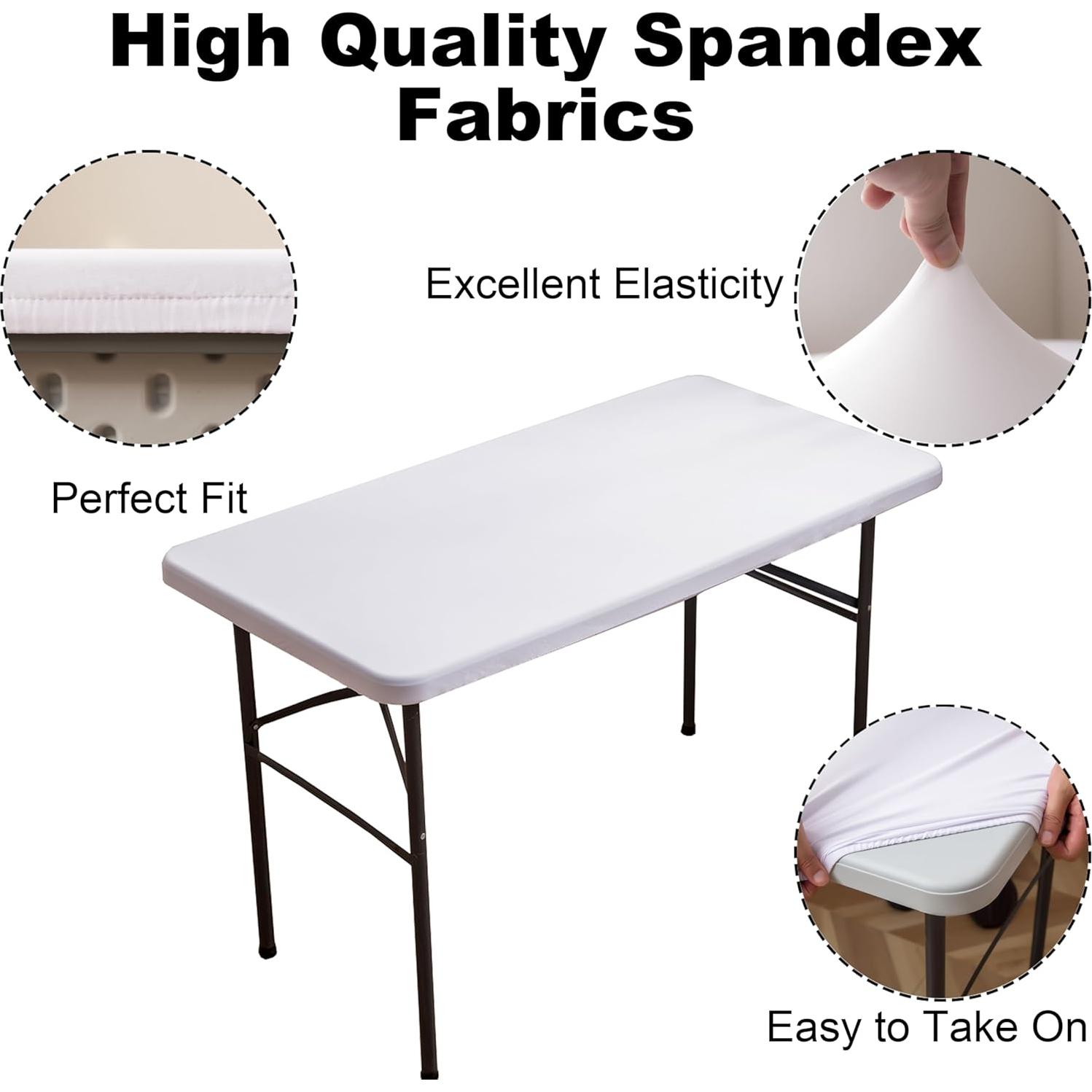 Mantel Ajustado Rectangular Viiamacki 76x152 cm Blanco Spandex