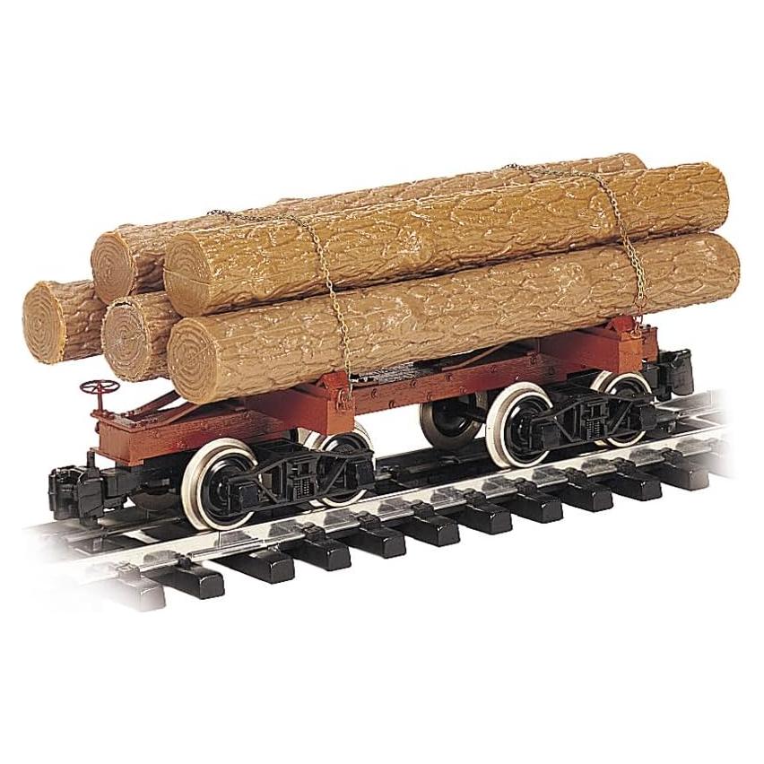 Bachmann Industries (BACAC) Painted, Unlettered Skeleton Log Car with Logs - Large "G" Scale Rolling Stock