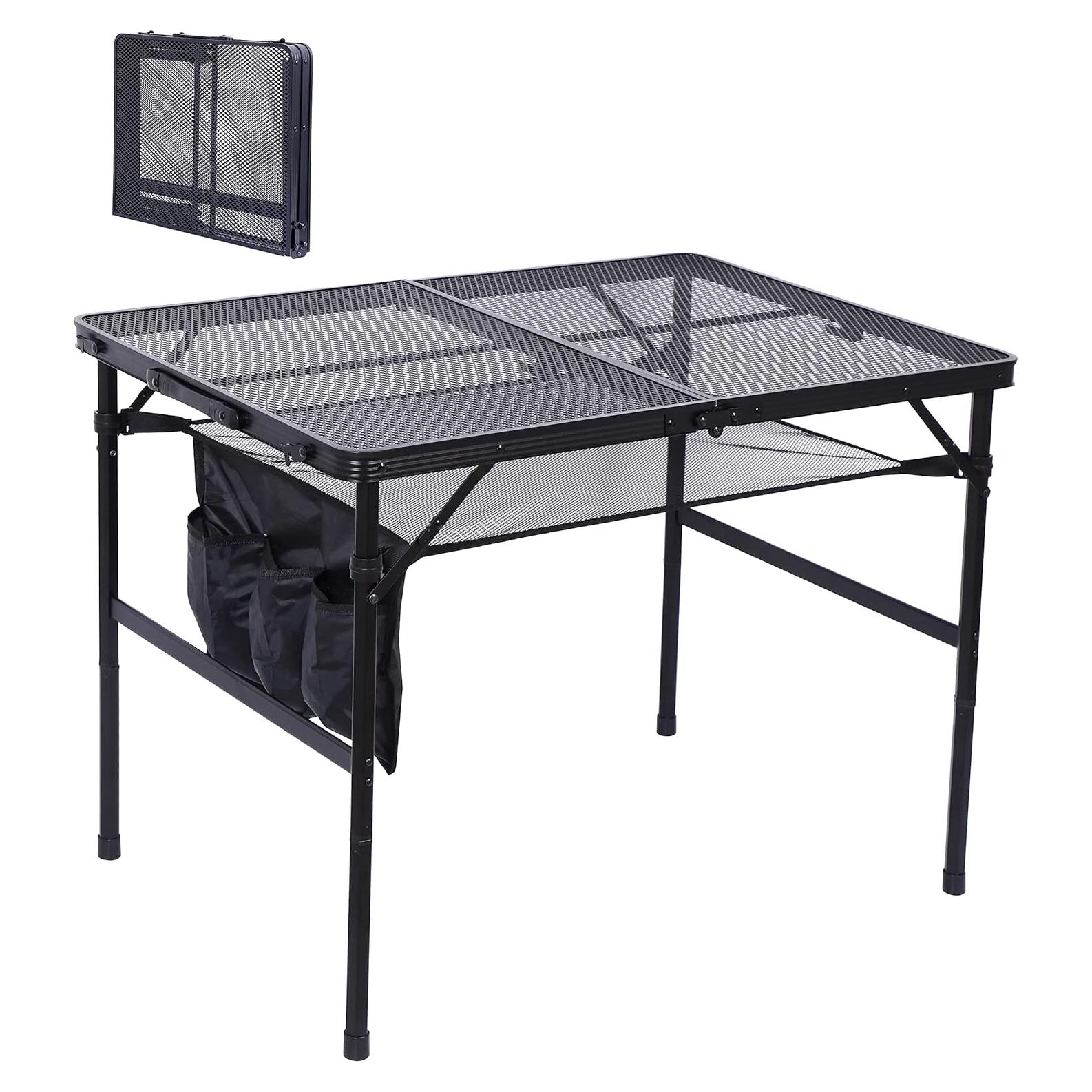 Mesa Plegable de Camping Nice C 90.2x60.2cm Ajustable Negra