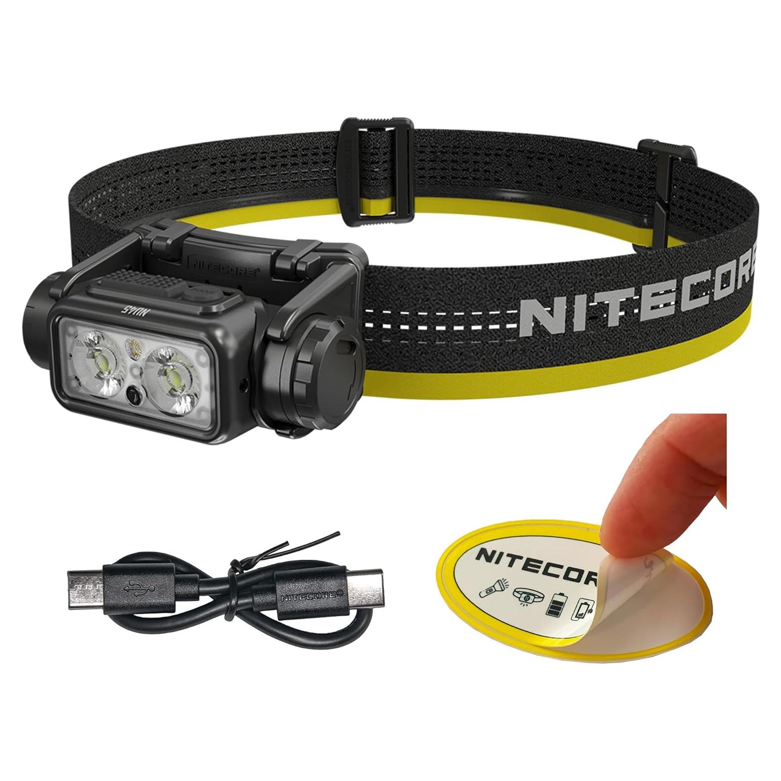 Linterna Frontal Nitecore NU45 1700 Lúmenes USB-C Camping