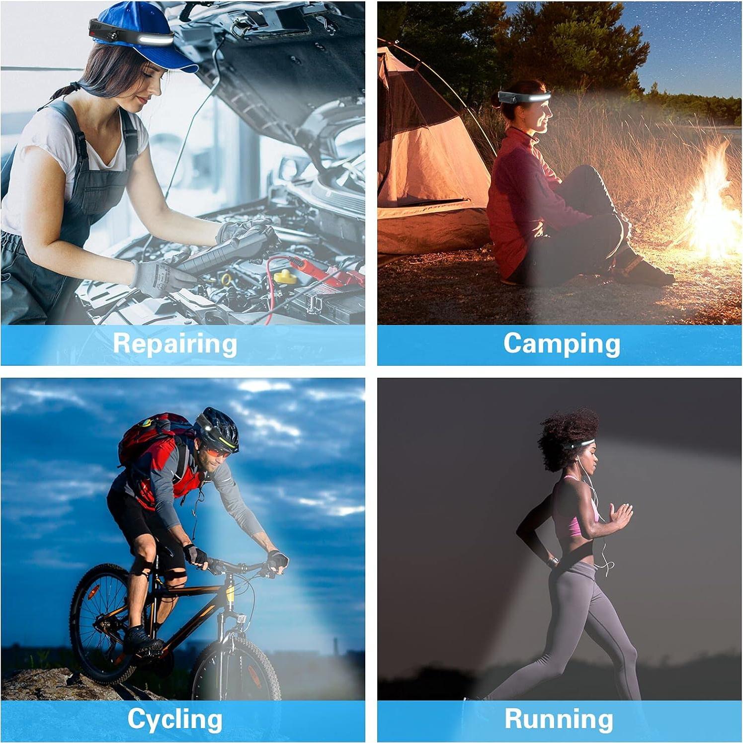 COSOOS Linterna Frontal LED Recargable 1000 Lúmenes 2 Unidades