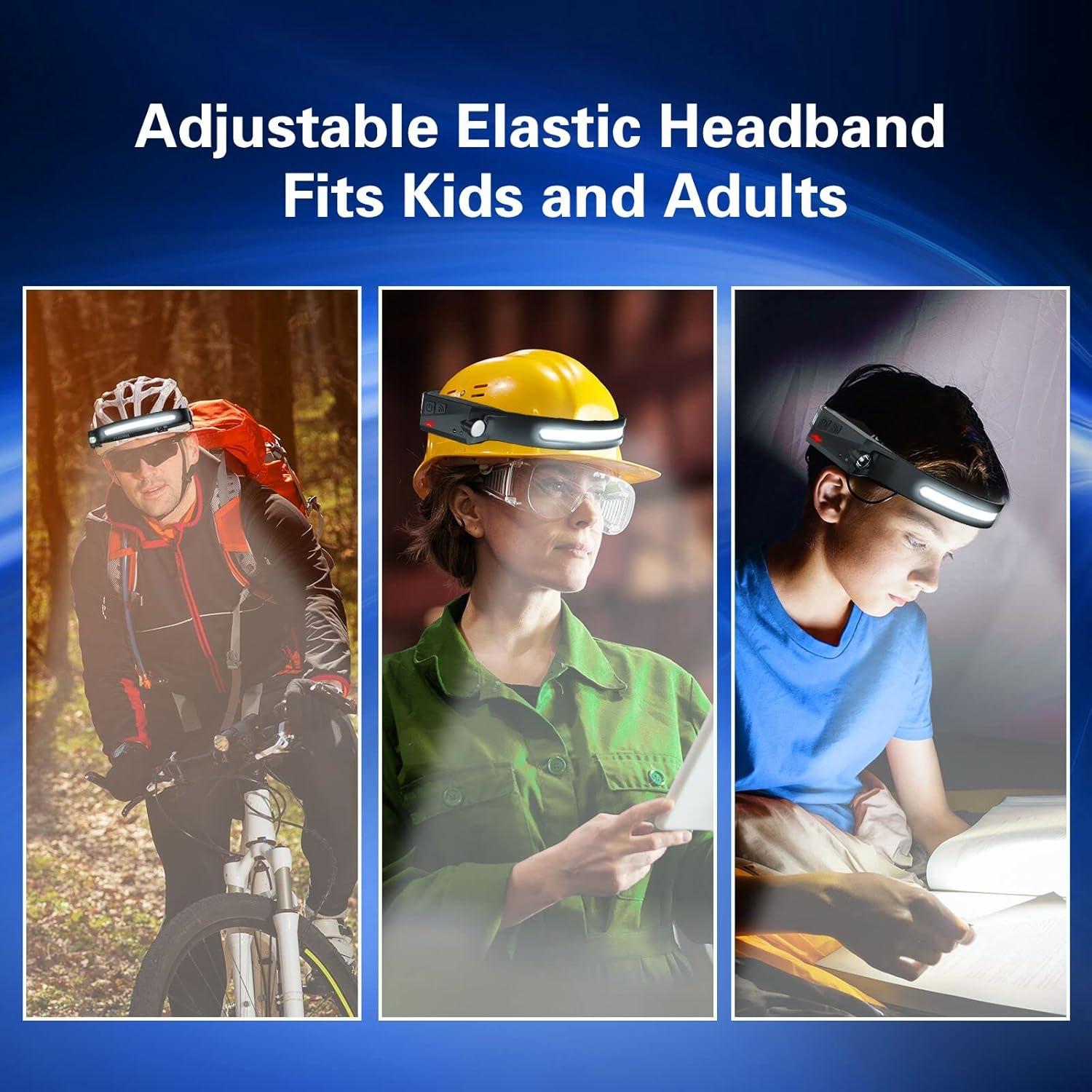 COSOOS Linterna Frontal LED Recargable 1000 Lúmenes 2 Unidades