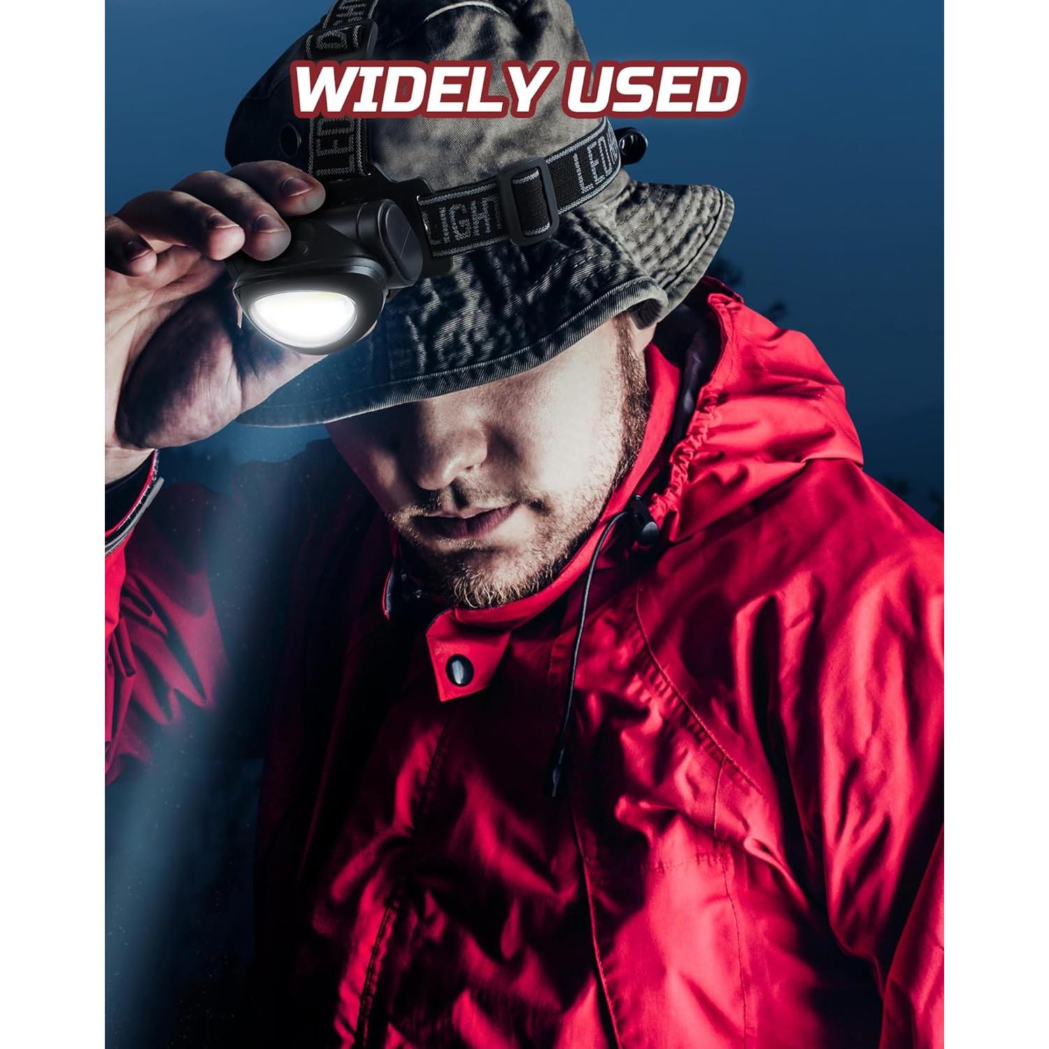 Camping Headlamp Flashlight 8 Pack, Outdoor Super Bright COB Head Lamp Gear for Running, Reading, Hiking, Walking, Climbing, Fishing, Hunting, Jogging, Headlight Multipack for Adults, Kids