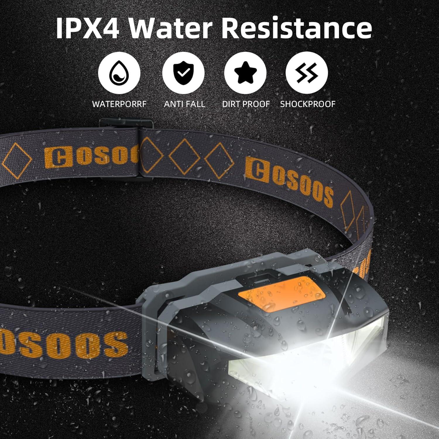 Linterna Frontal COSOOS Mini LED 200 Lúmenes Impermeable