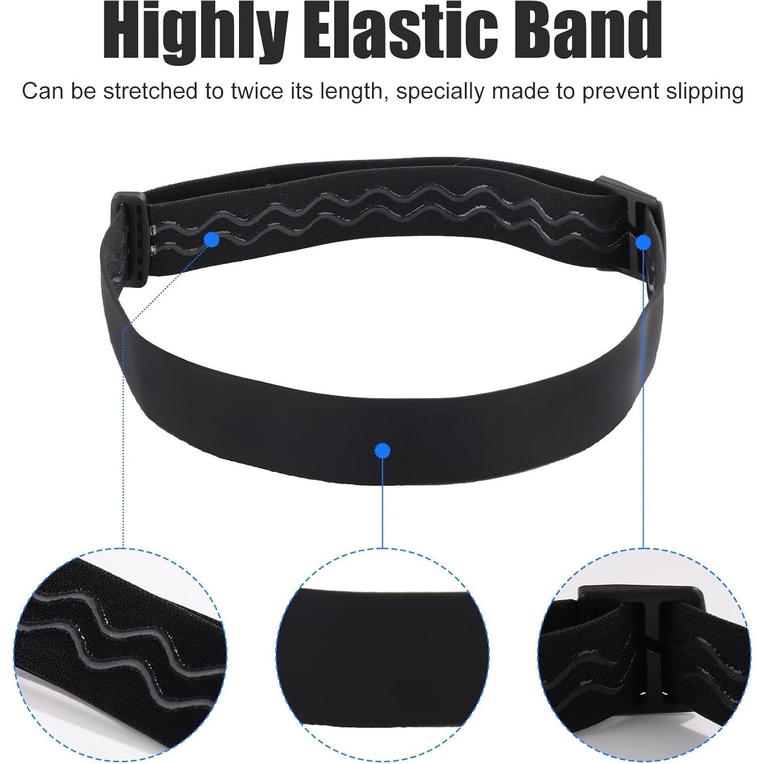 2 Correas Elásticas para Linterna Frontal Tinoaly Ajustables