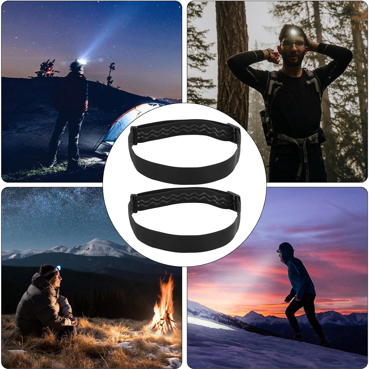 2 Correas Elásticas para Linterna Frontal Tinoaly Ajustables