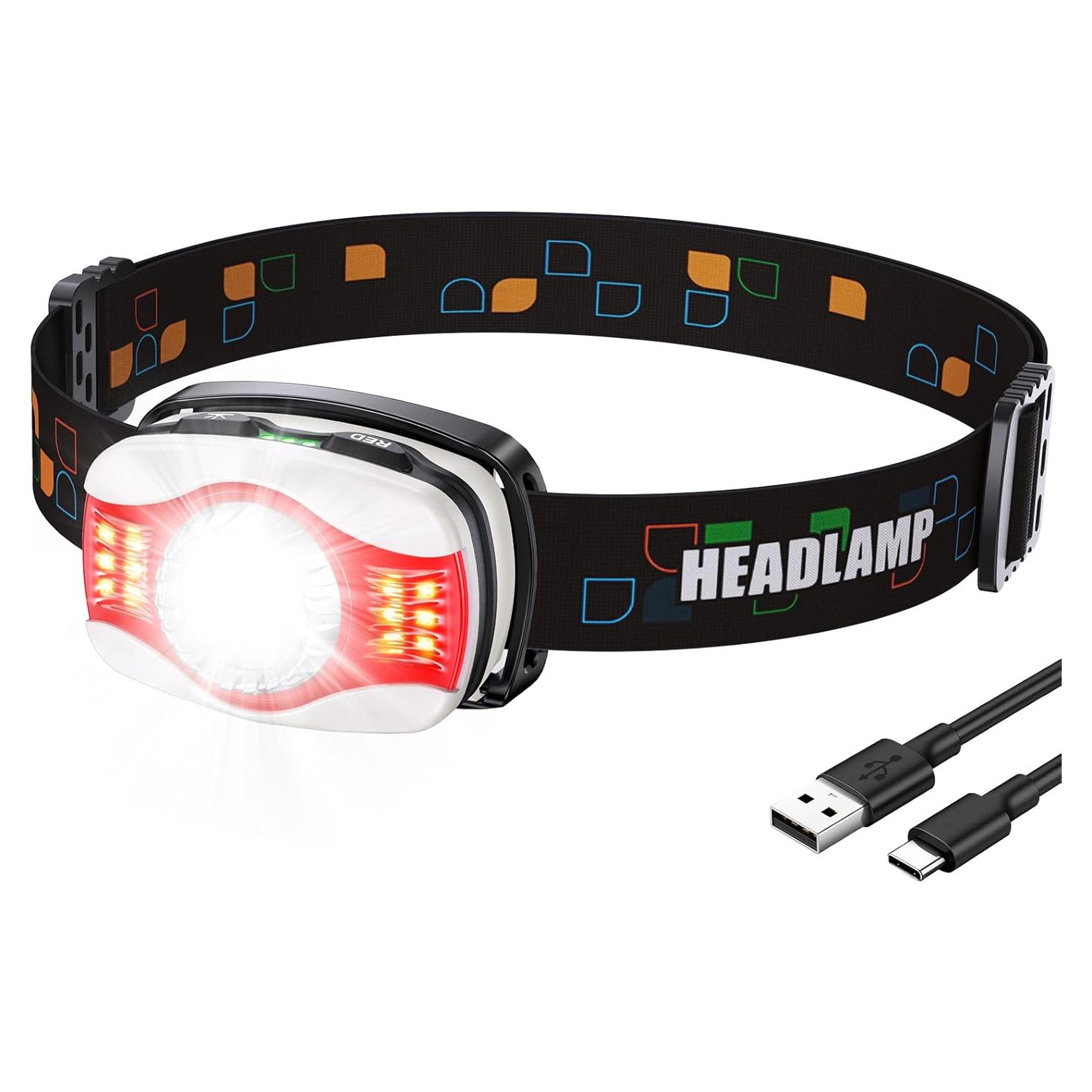 Linterna Frontal Recargable Cuvccn B99 LED 500 Lúmenes IPX4