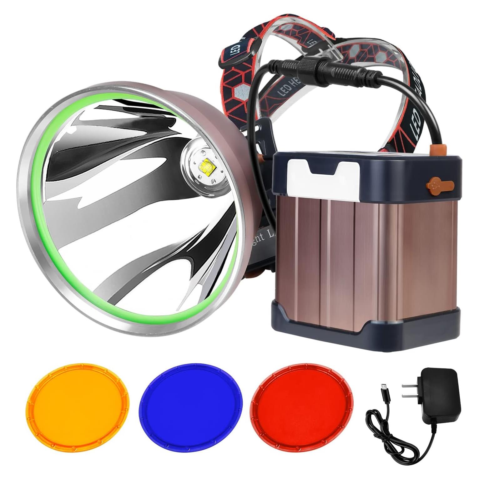 Linterna Frontal LED PINSAI HL 22000mAh Impermeable Caza