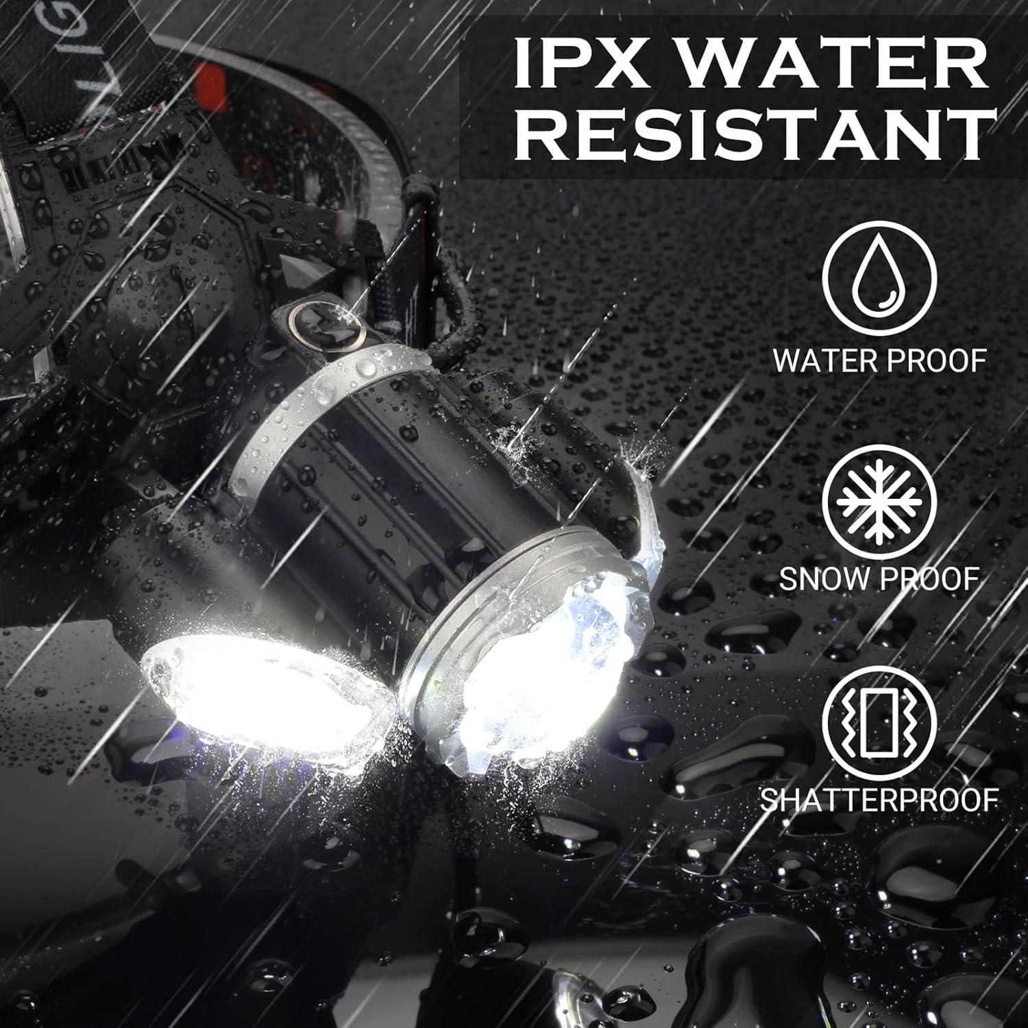 Paquete de 2 Linternas Frontales Recargables BOBKID 1500 Lúmenes