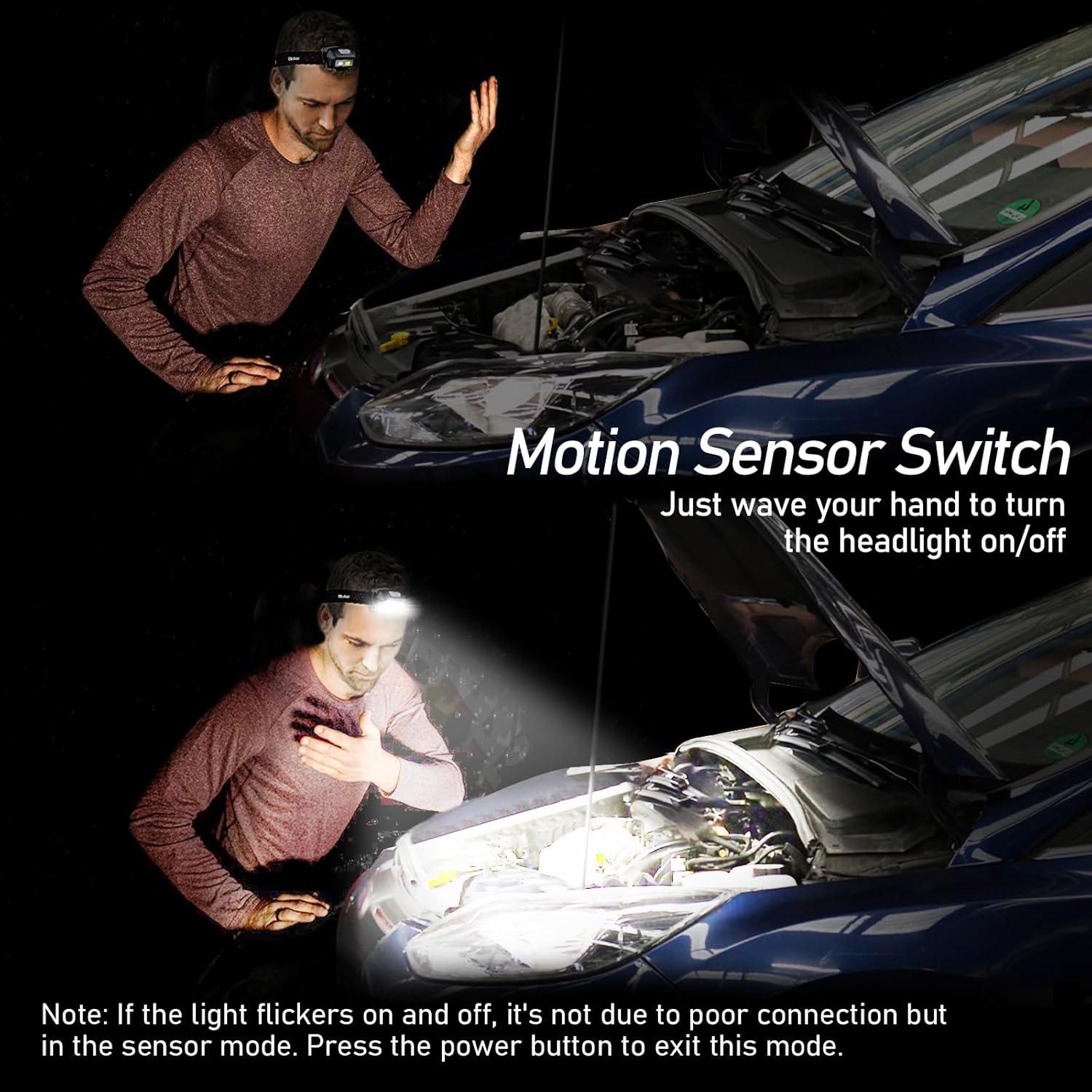 Linterna Frontal Recargable LED Blukar K9111 2000L IPX5 2 Paquete