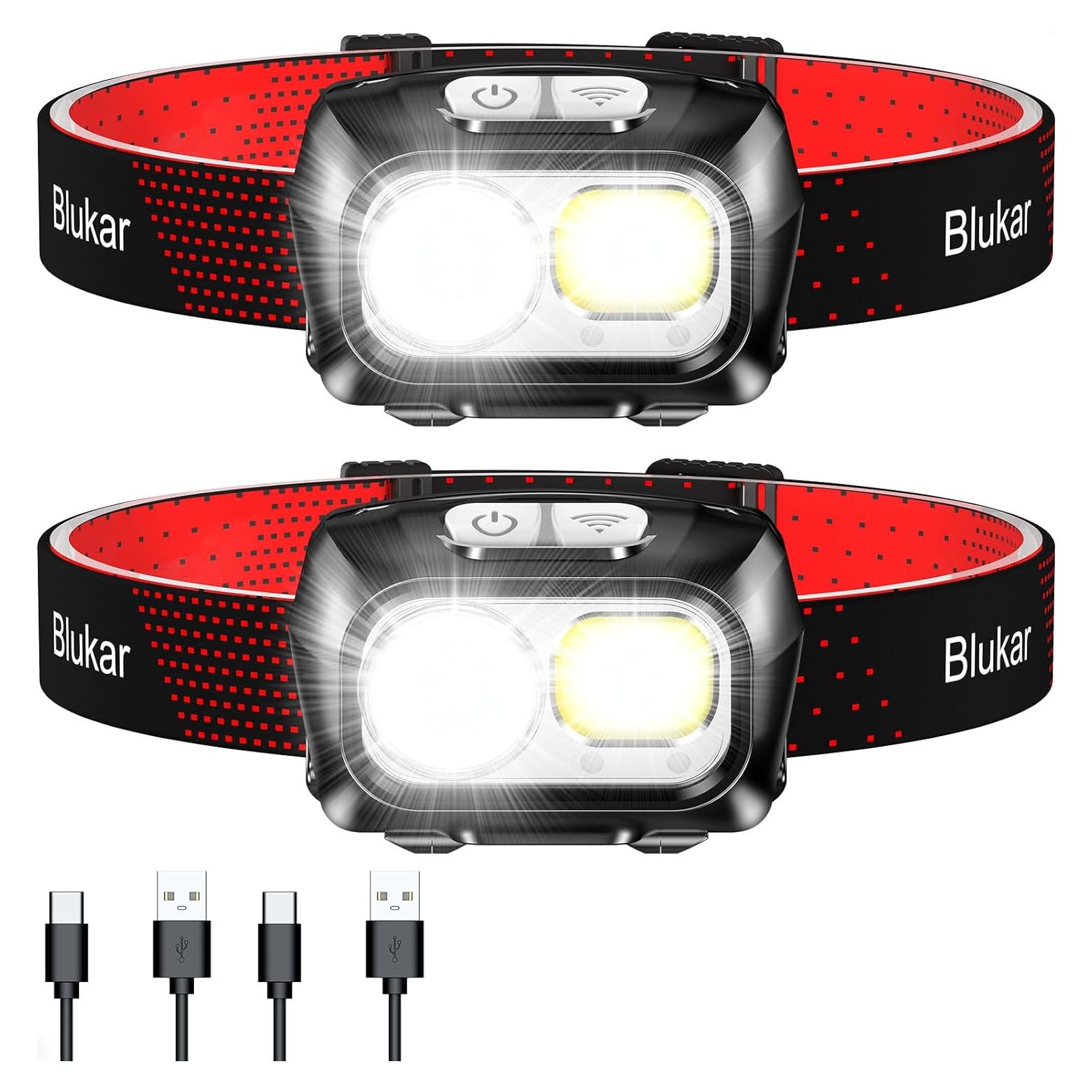 Linterna Frontal LED Blukar K9125 Recargable 2000L 2 Paquete