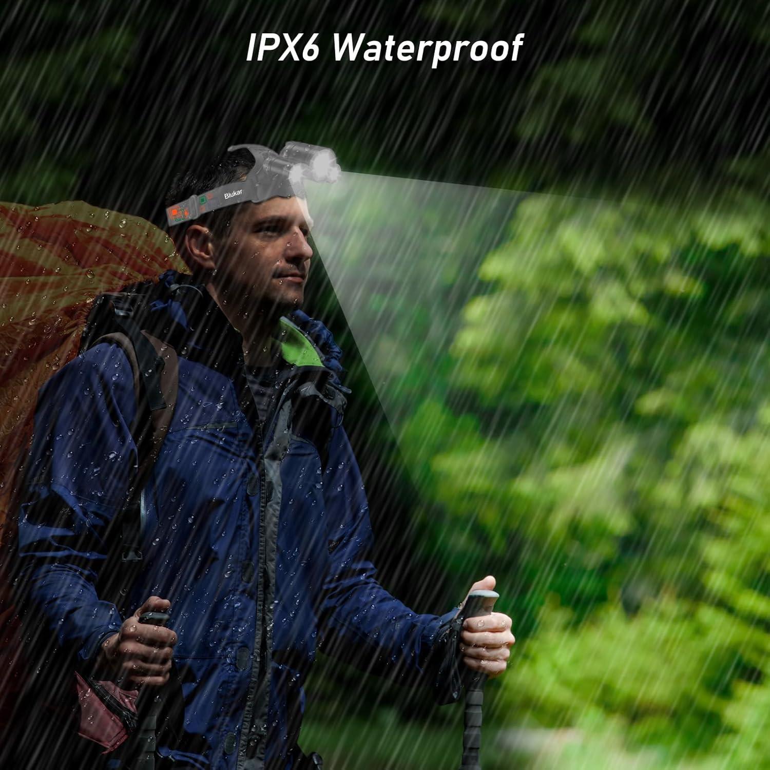 Linterna Frontal LED Blukar K9116 Recargable IPX6 5 Modos