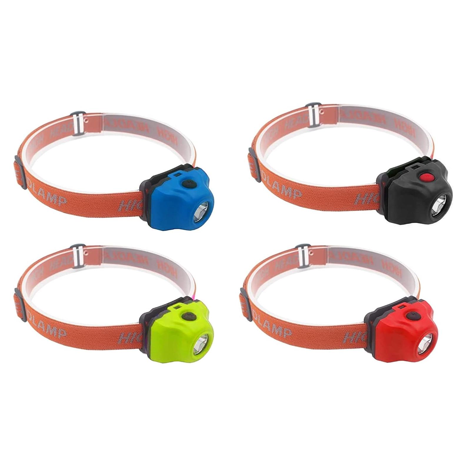 Linterna Frontal LED XYSRZ Ajustable 45° 4 Piezas Camping