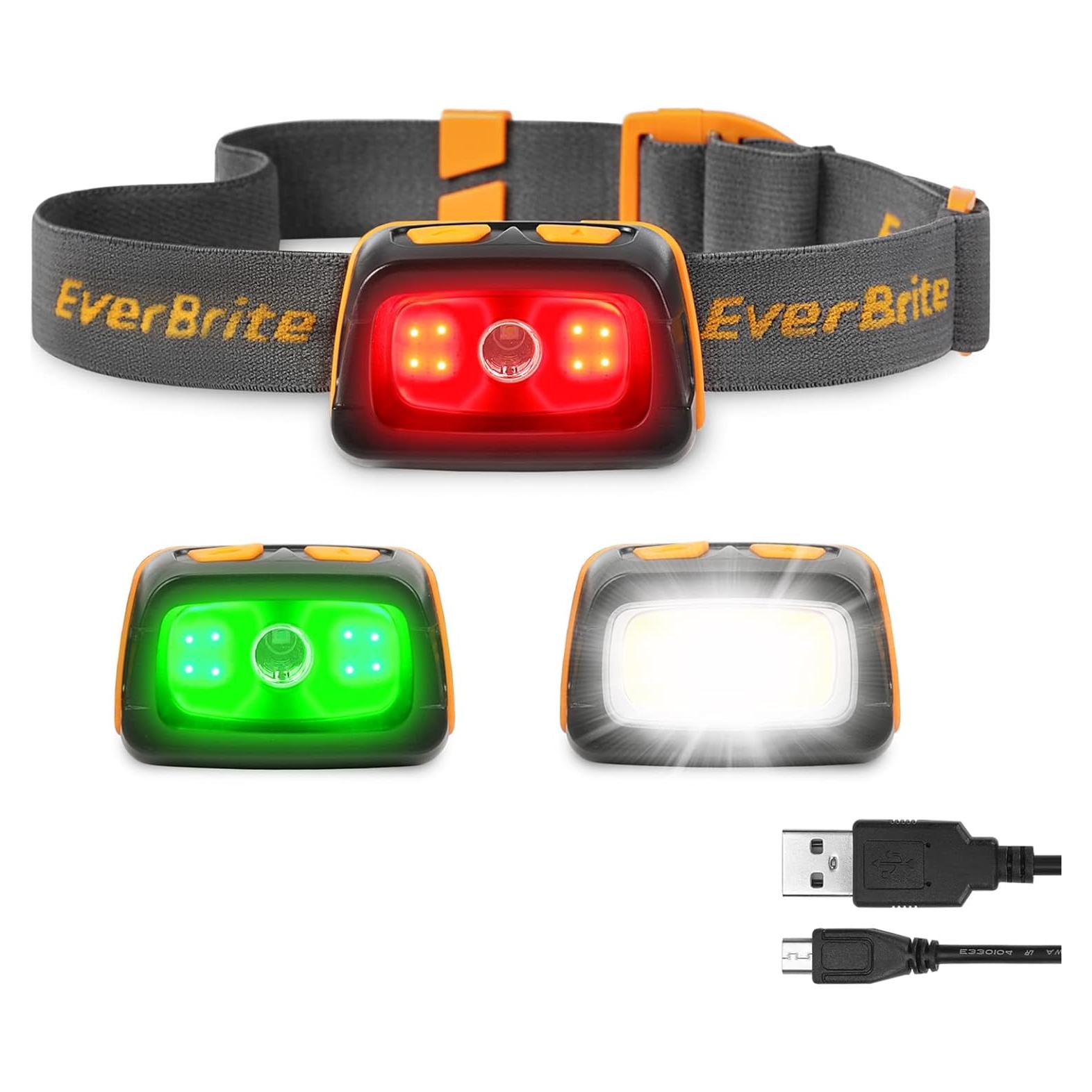 Linterna Frontal Recargable EverBrite 350 Lúmenes 7 Modos