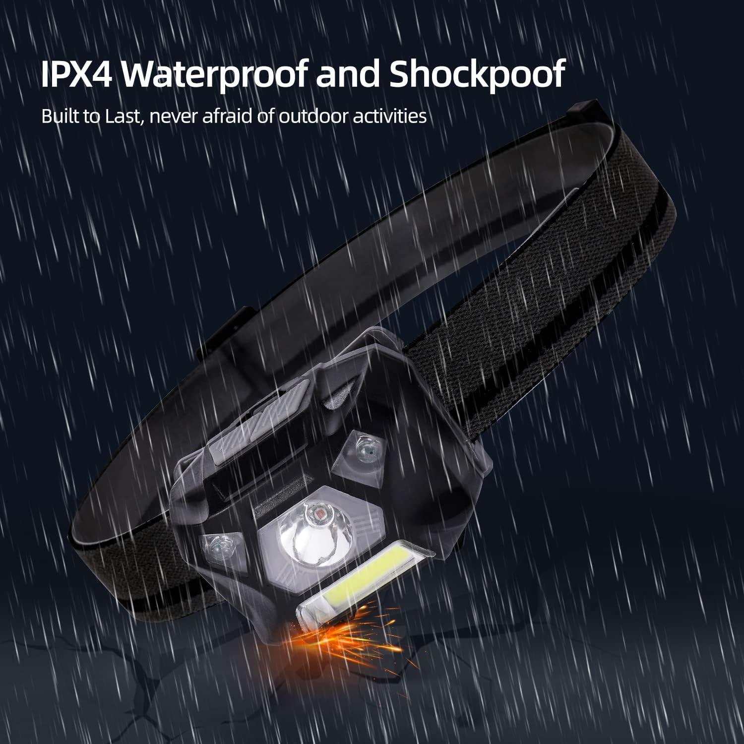 Linterna Frontal LED Roja KunHe H2 para Camping y Nocturna