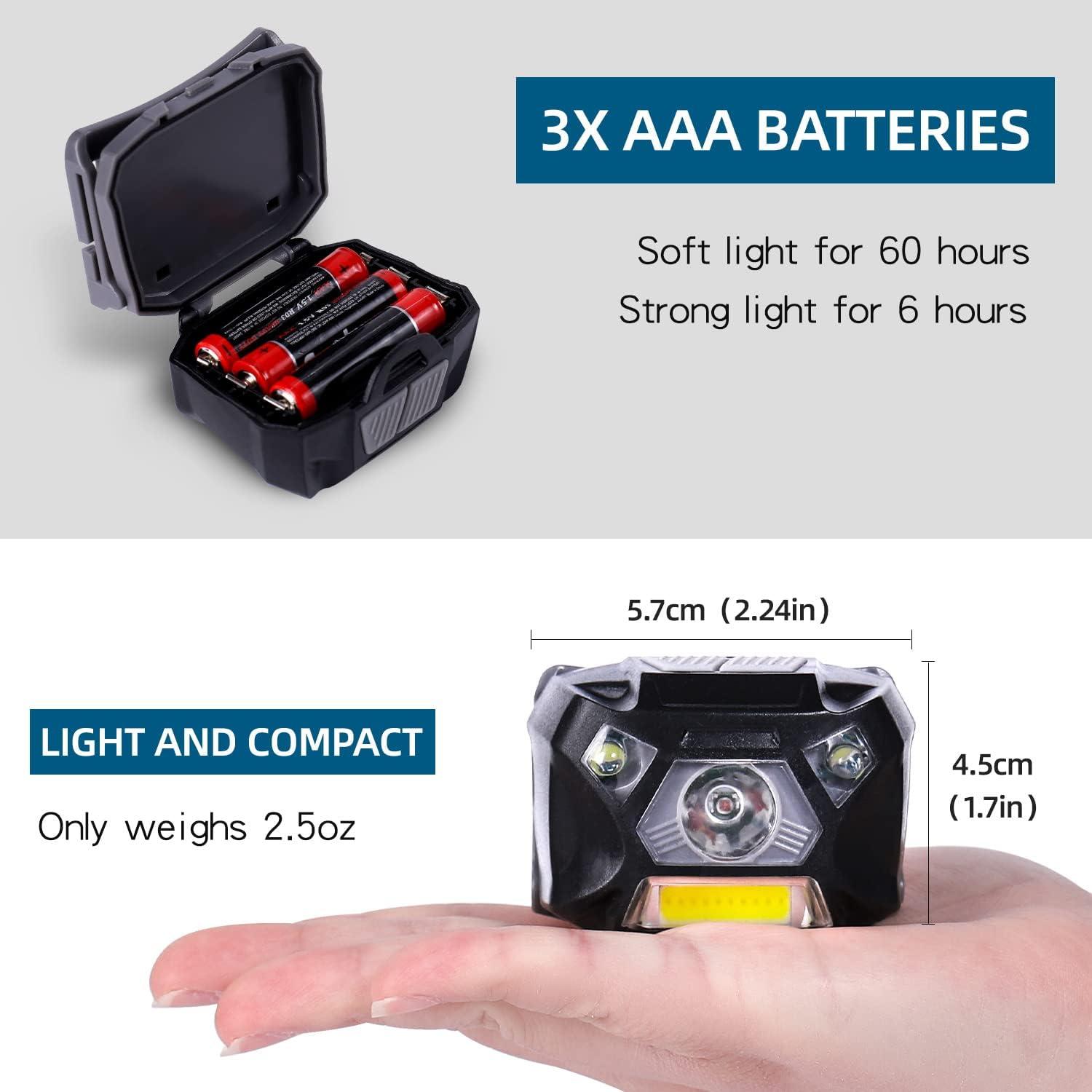 Linterna Frontal LED Roja KunHe H2 para Camping y Nocturna