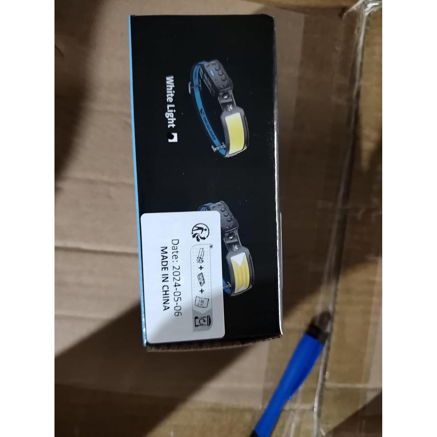 Linterna Frontal Smiling Shark LED Recargable 2 Paquete 6 Modos