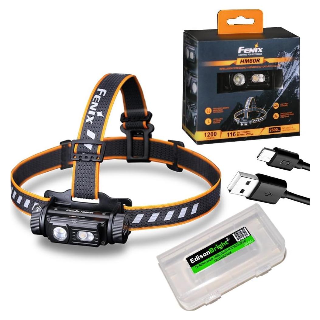 Linterna Frontal Recargable Fenix HM60R 1200 Lúmenes LED