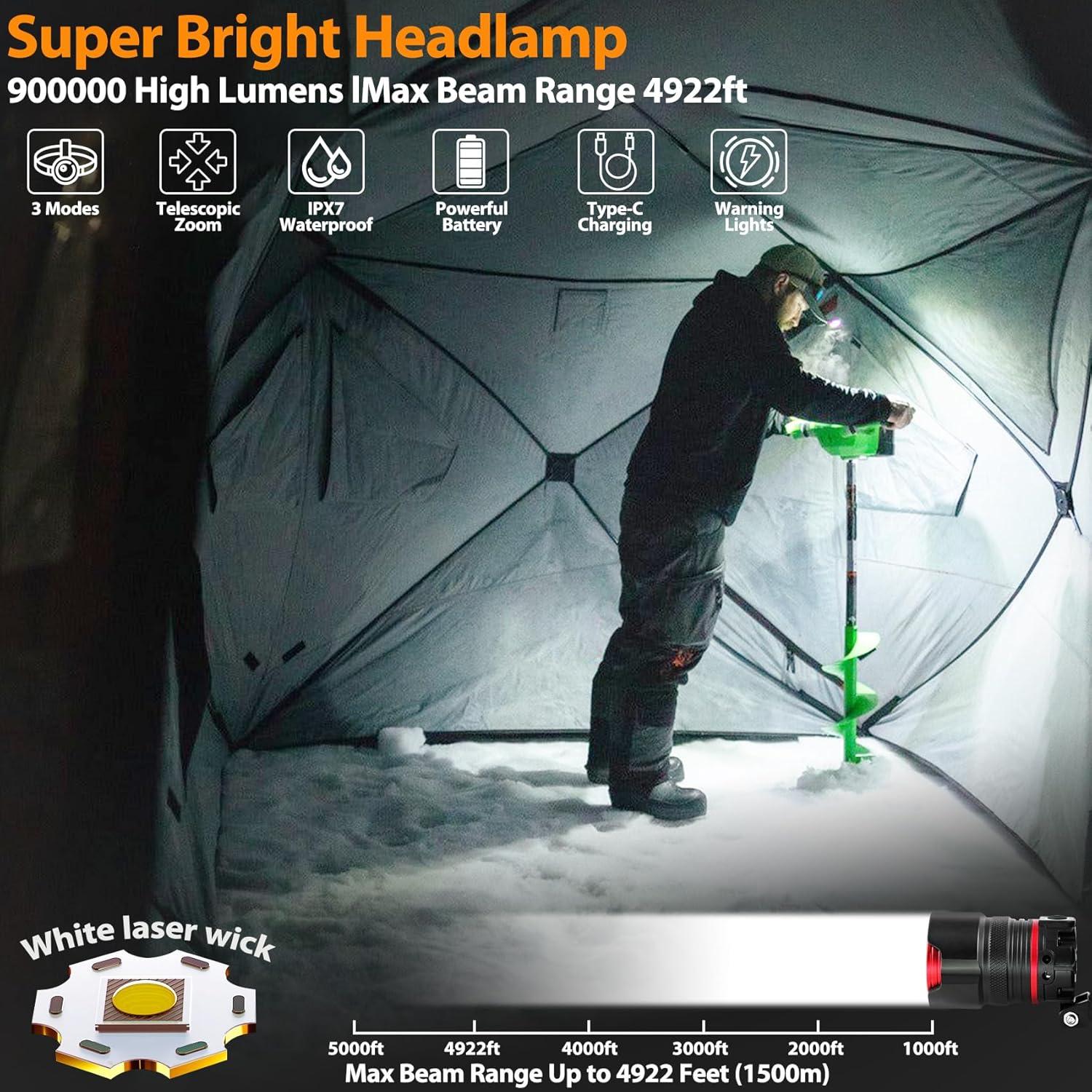 Linterna Frontal Recargable BUD K 900000 Lúmenes 5 Modos